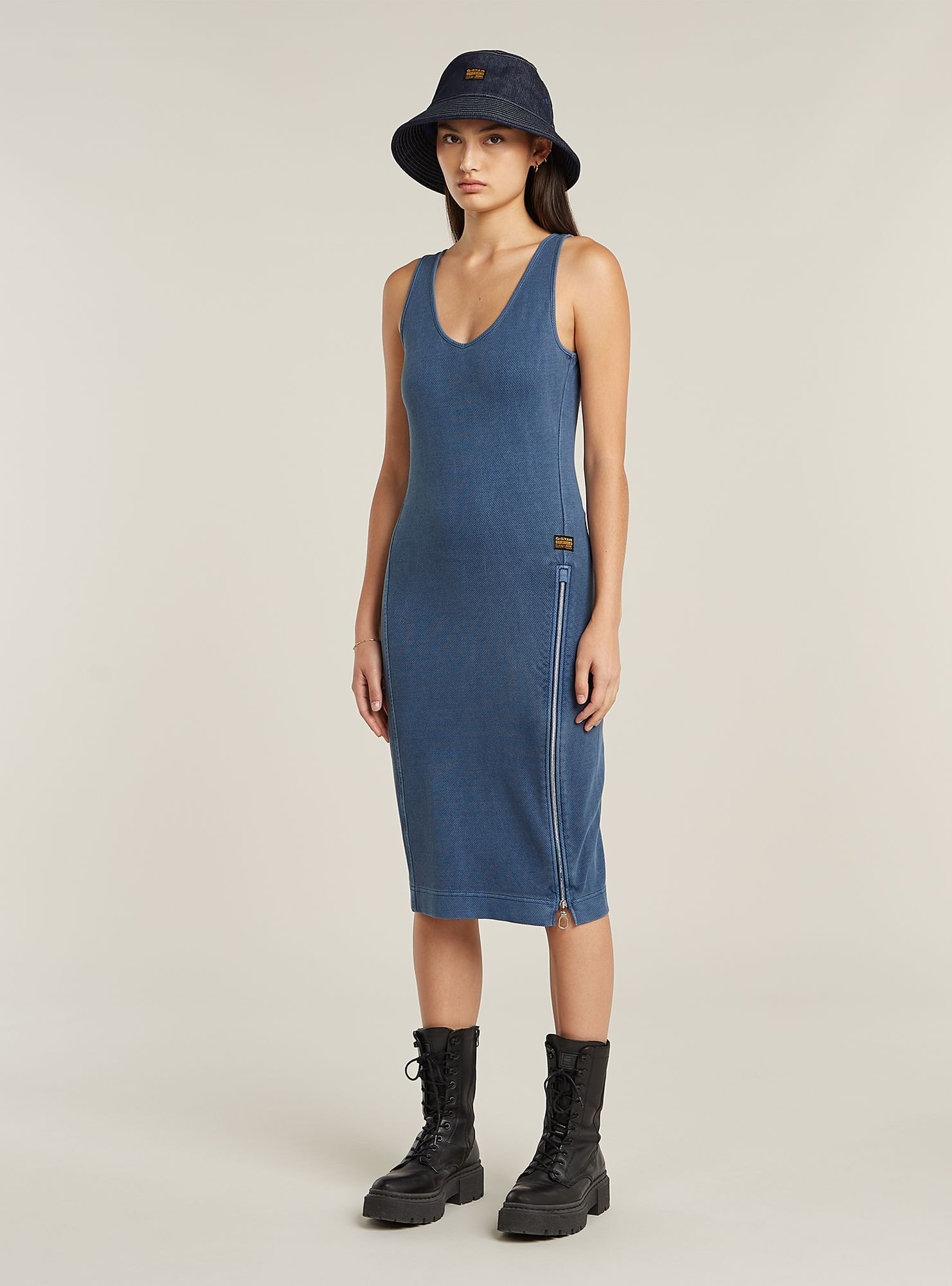 G-STAR Bodykleid »Overdyed Asymmetric Zip Kleid«