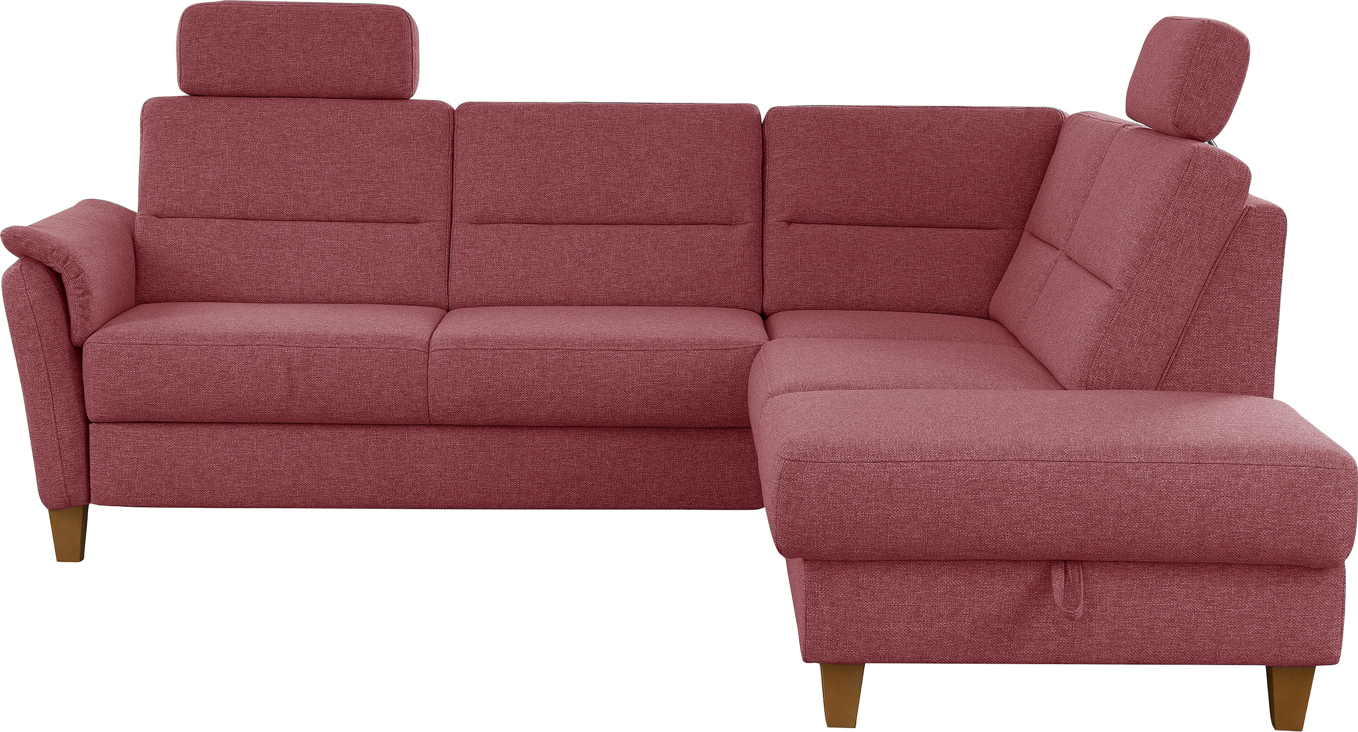 Home affaire Ecksofa "Palmera, L-Form, B: 236 cm, Bettfunktion & Bettkasten wählbar" Federkern-Polsterung, Sitzhöhe 48 cm, handgefertigt, stilvolles Design