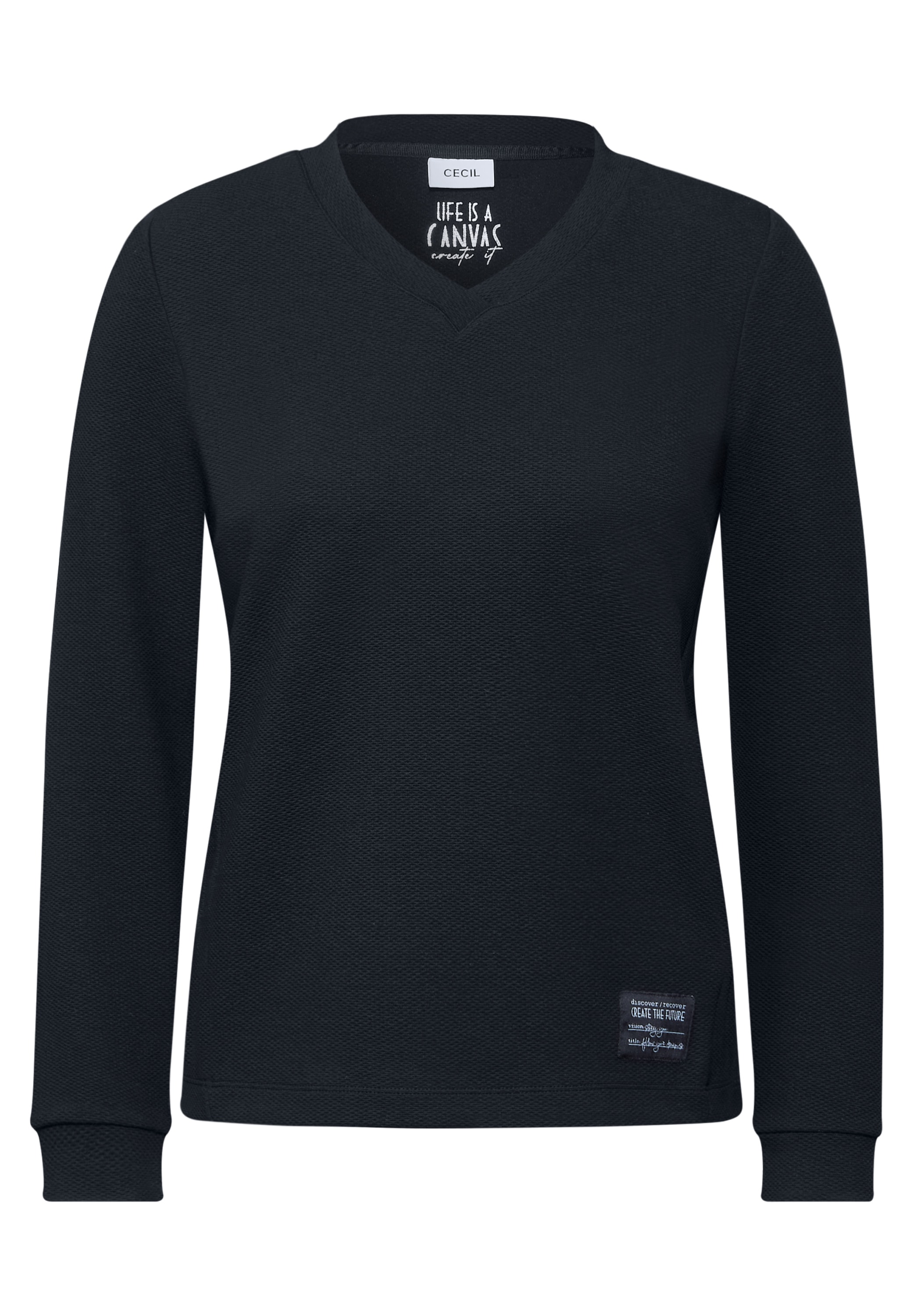 Cecil Langarmshirt, aus softem Materialmix