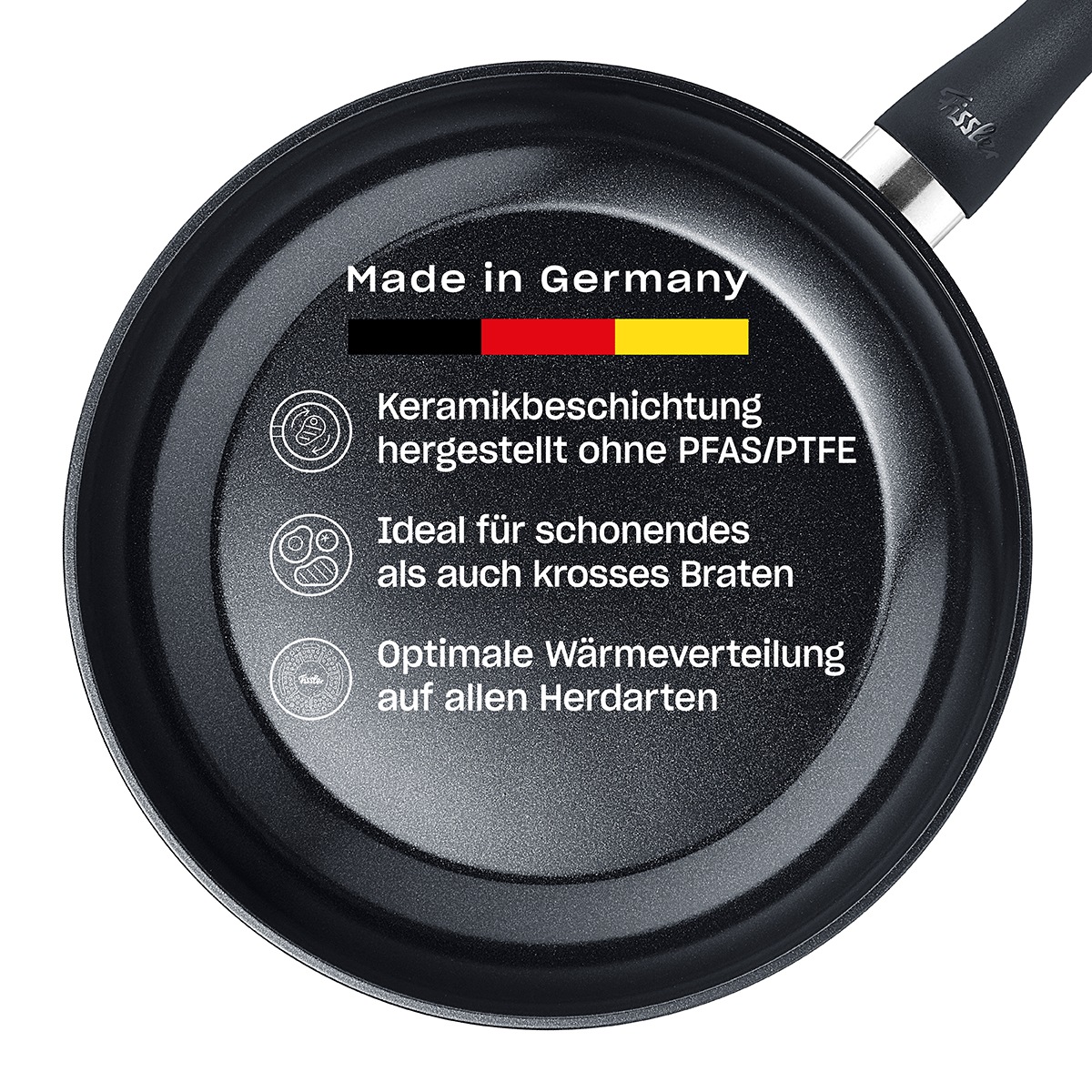 Fissler Bratpfanne »Essential«, Aluminium, (1 tlg.), Made in Germany, HERGESTELLT OHNE PFAS/PTFE, KERAMIK-BESCHICHTET