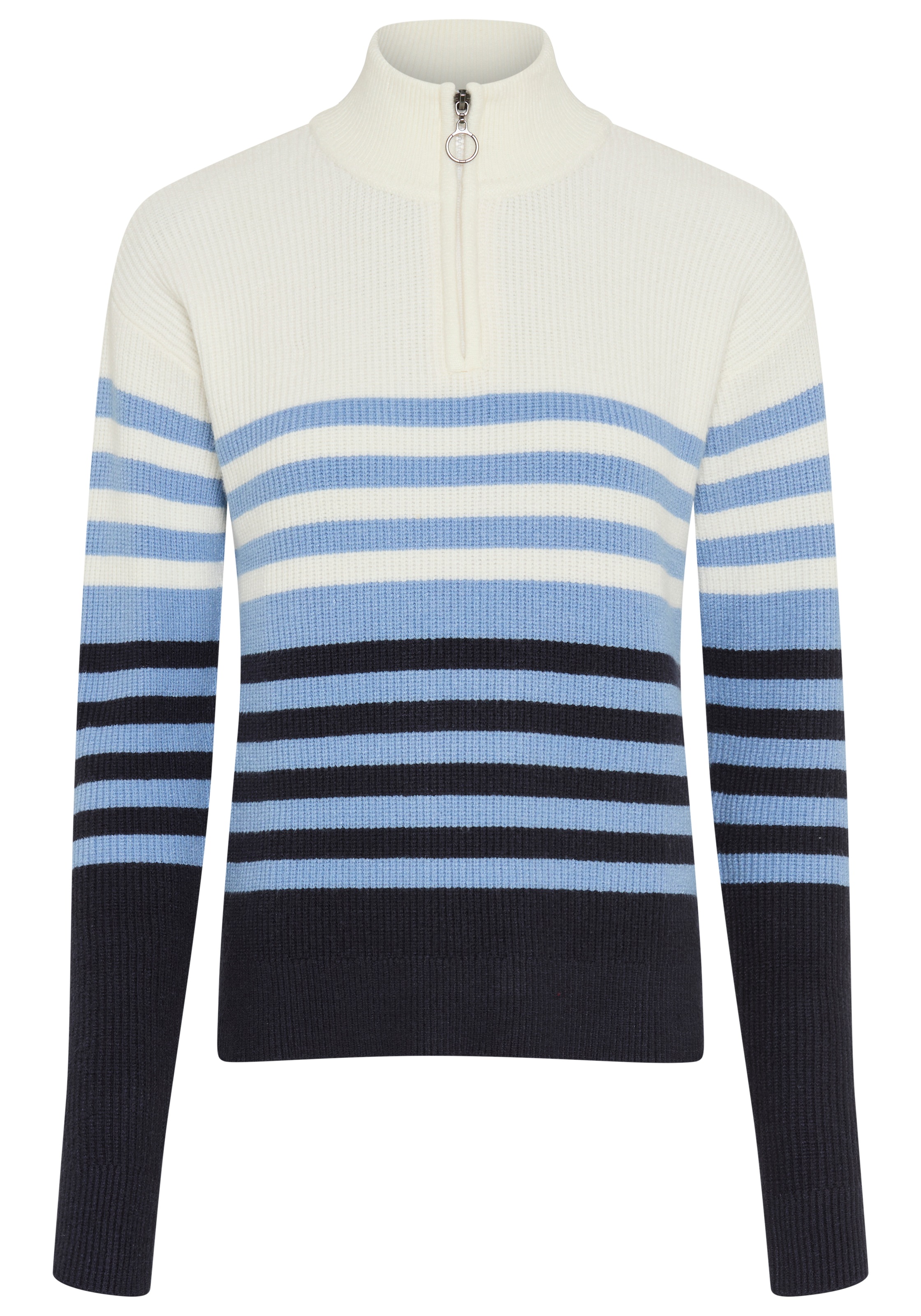 Laura Scott Strickpullover »im maritimen Streifenlook mit Troyerkragen« mit hüftlanger Passform