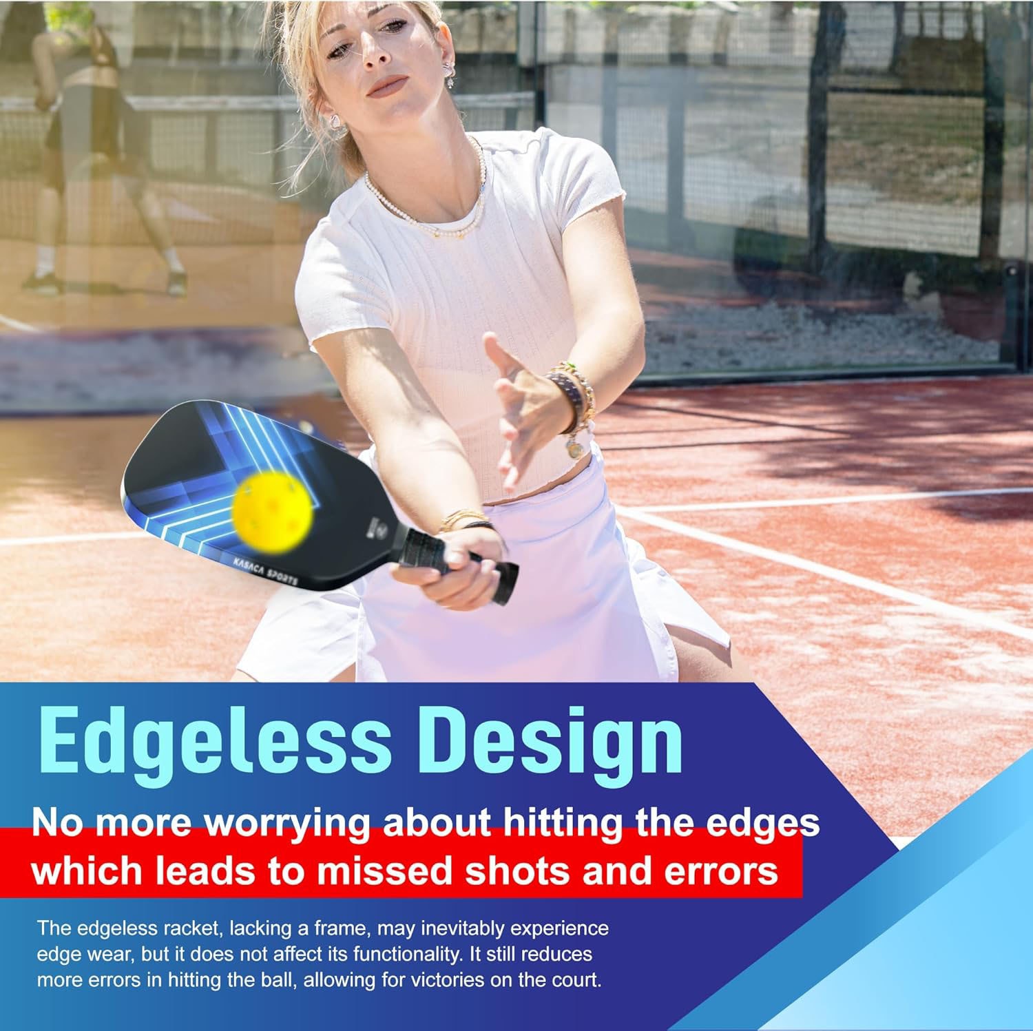 KASACA Pickleballschläger »Pickleball-Schläger Aero Swipe Carbon«, (Set, 2 tlg., Schläger & Schutzhülle)