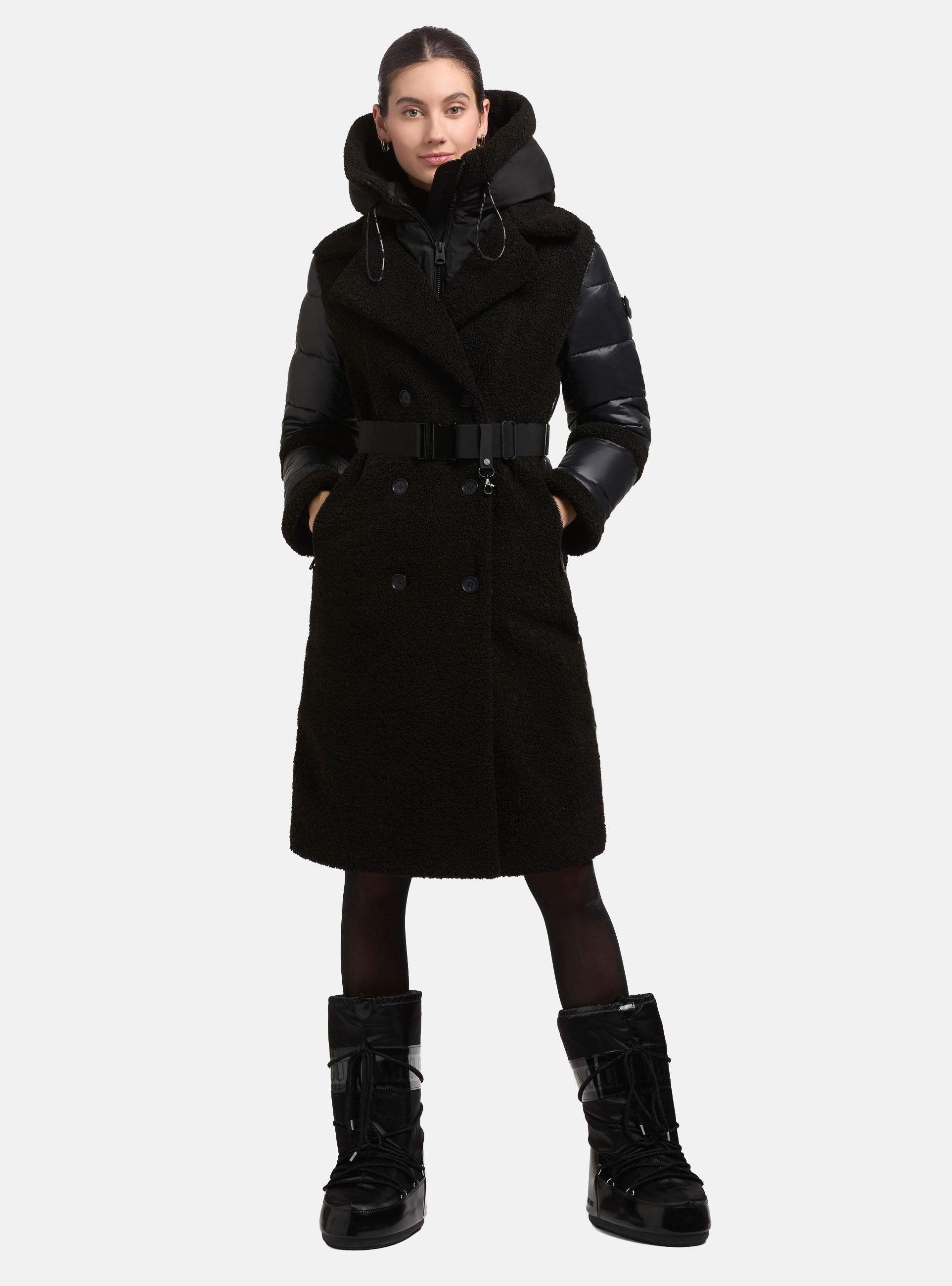 khujo Wintermantel "Kalmia" Langer Hybridmantel aus kuscheligem Plüsch mit günstig online kaufen