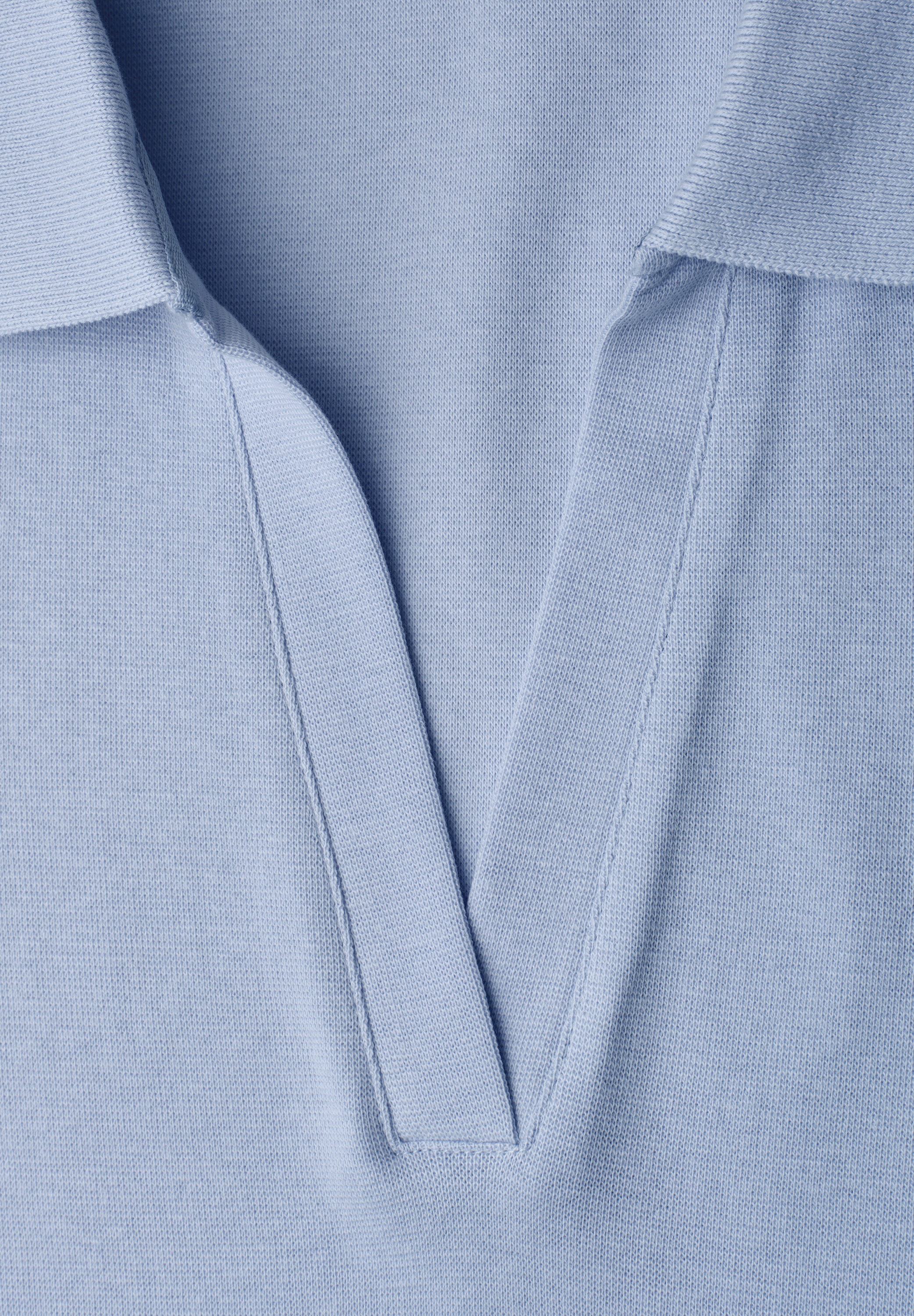STREET ONE Poloshirt mit geschlitztem Rundhalsausschnitt