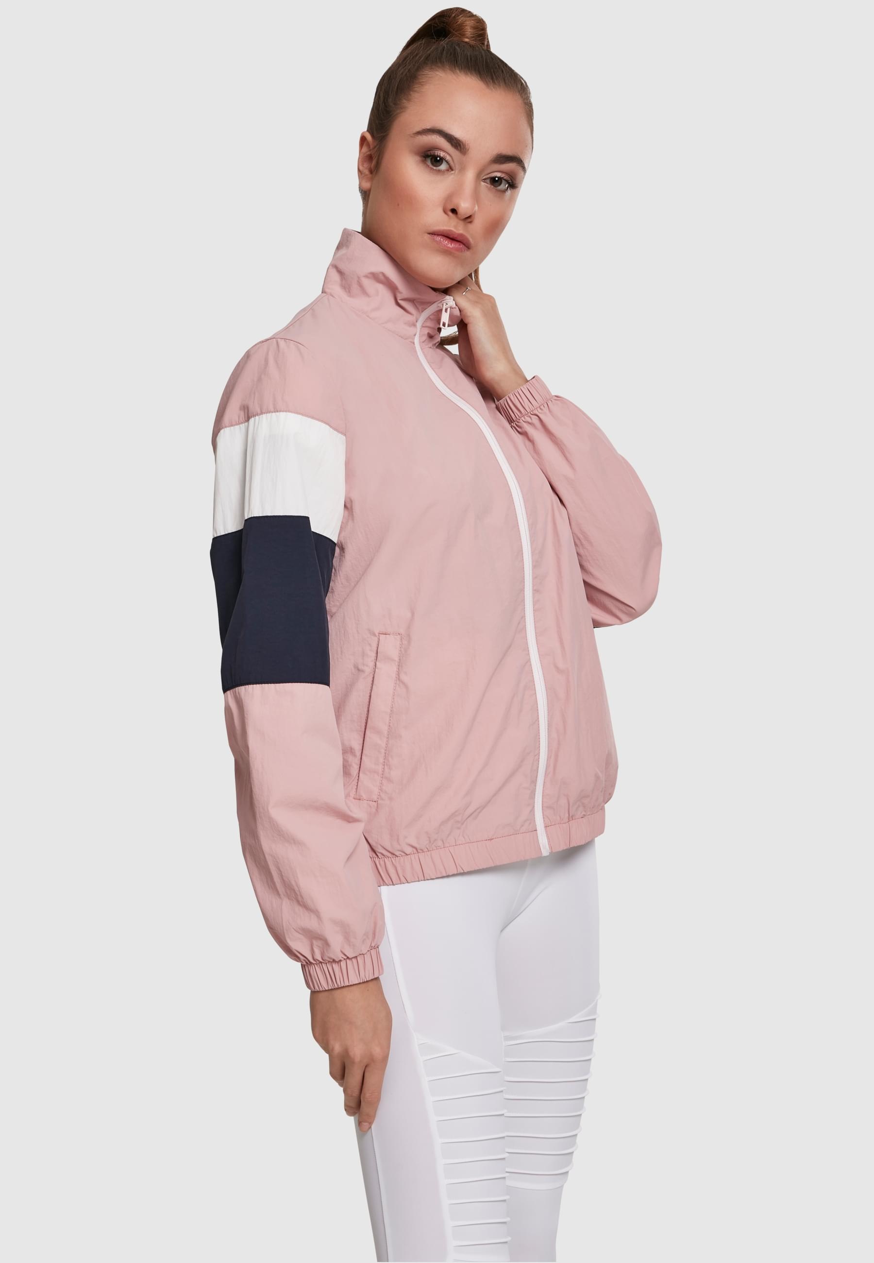 URBAN CLASSICS Allwetterjacke »Urban Classics Damen Ladies 3-Tone Crinkle Track Jacket«, (1 St.), ohne Kapuze