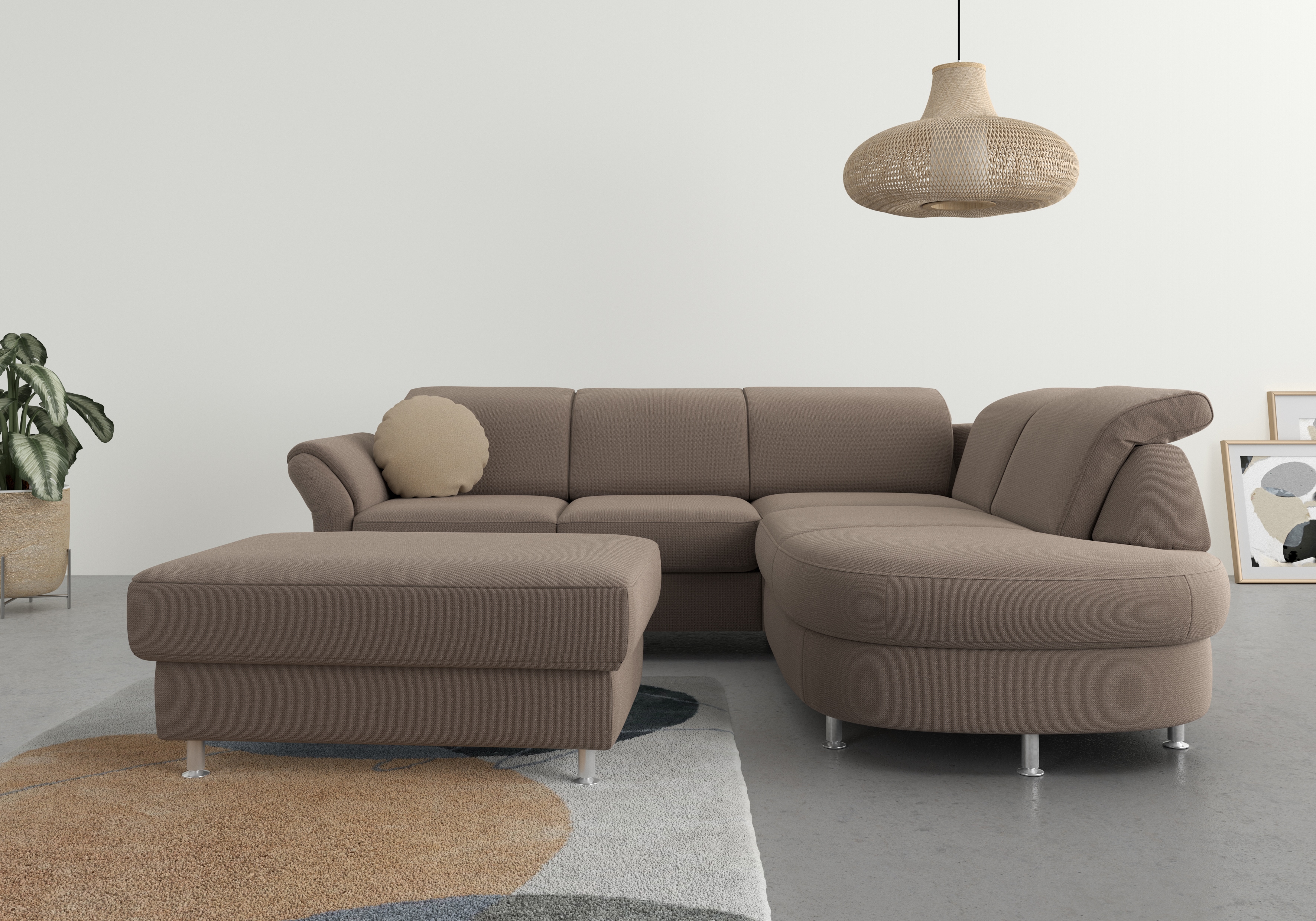 sit&more Ecksofa "Apulia L-Form" wahlweise Schlaffunktion, Bettkasten und Kopf- und Armteilverstellung