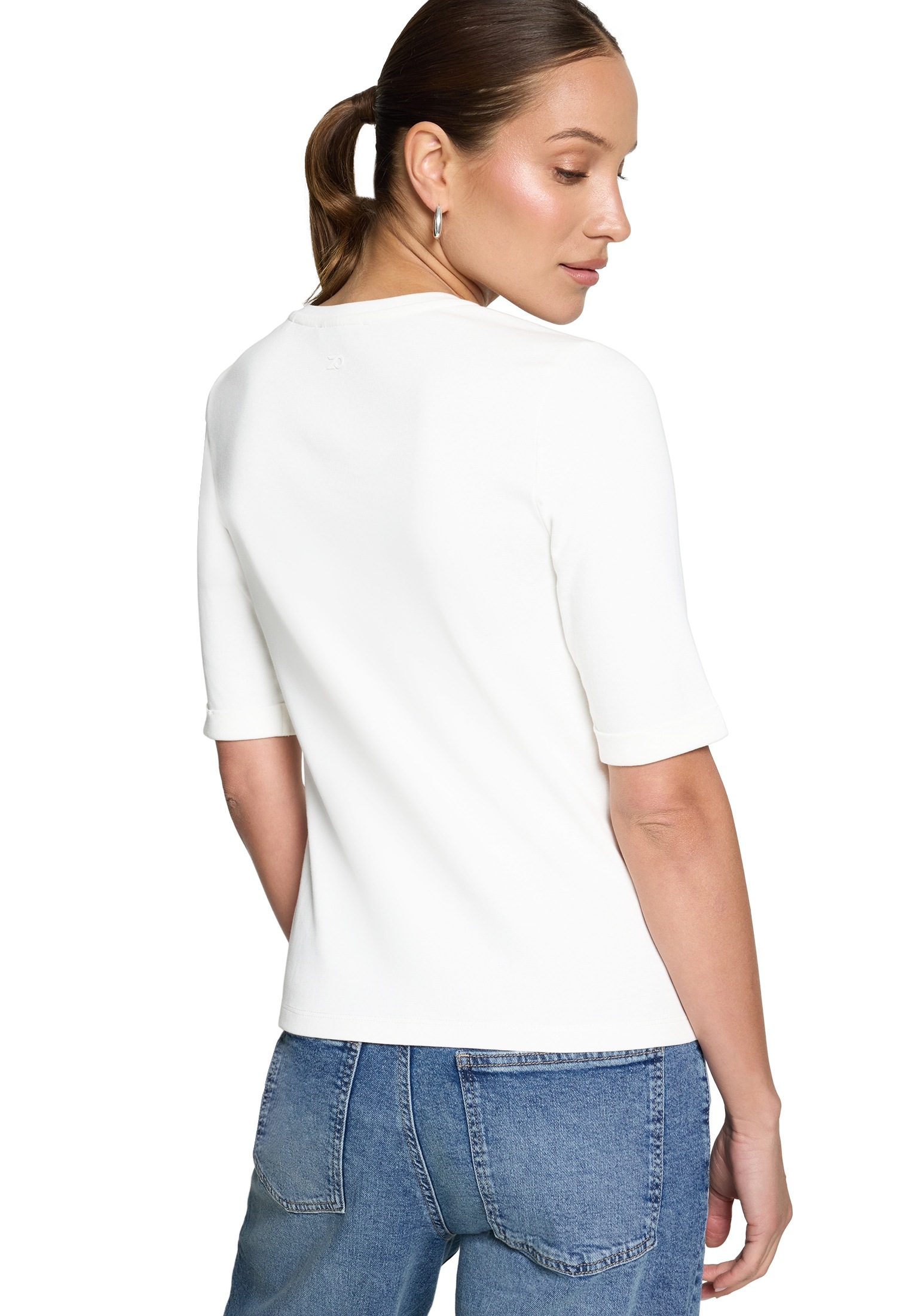 Zero Kurzarmshirt »Damen Shirt mit V-Ausschnitt« 1 Aufschlag / Krempel