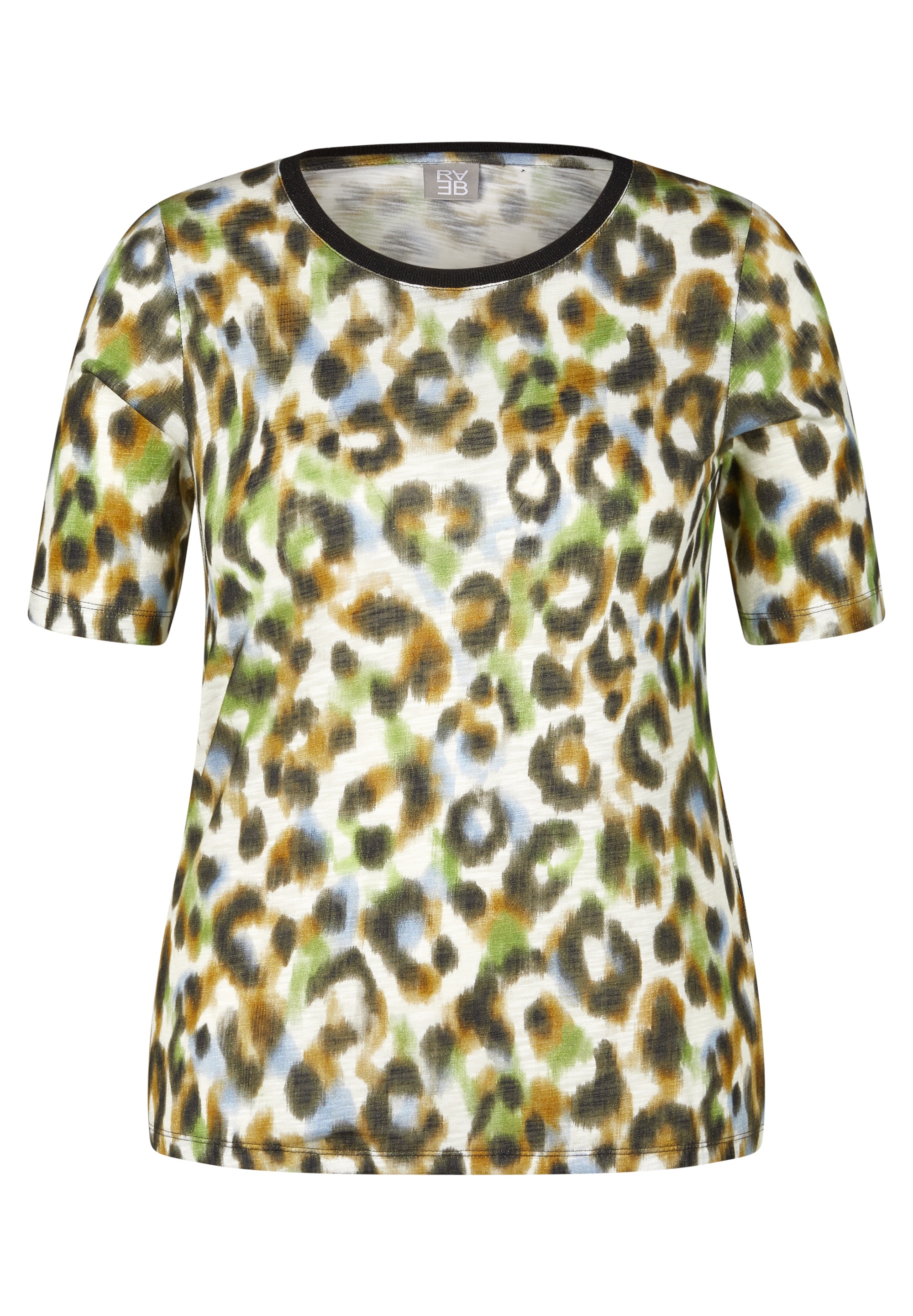 Rabe Kurzarmshirt, im Leo-Look