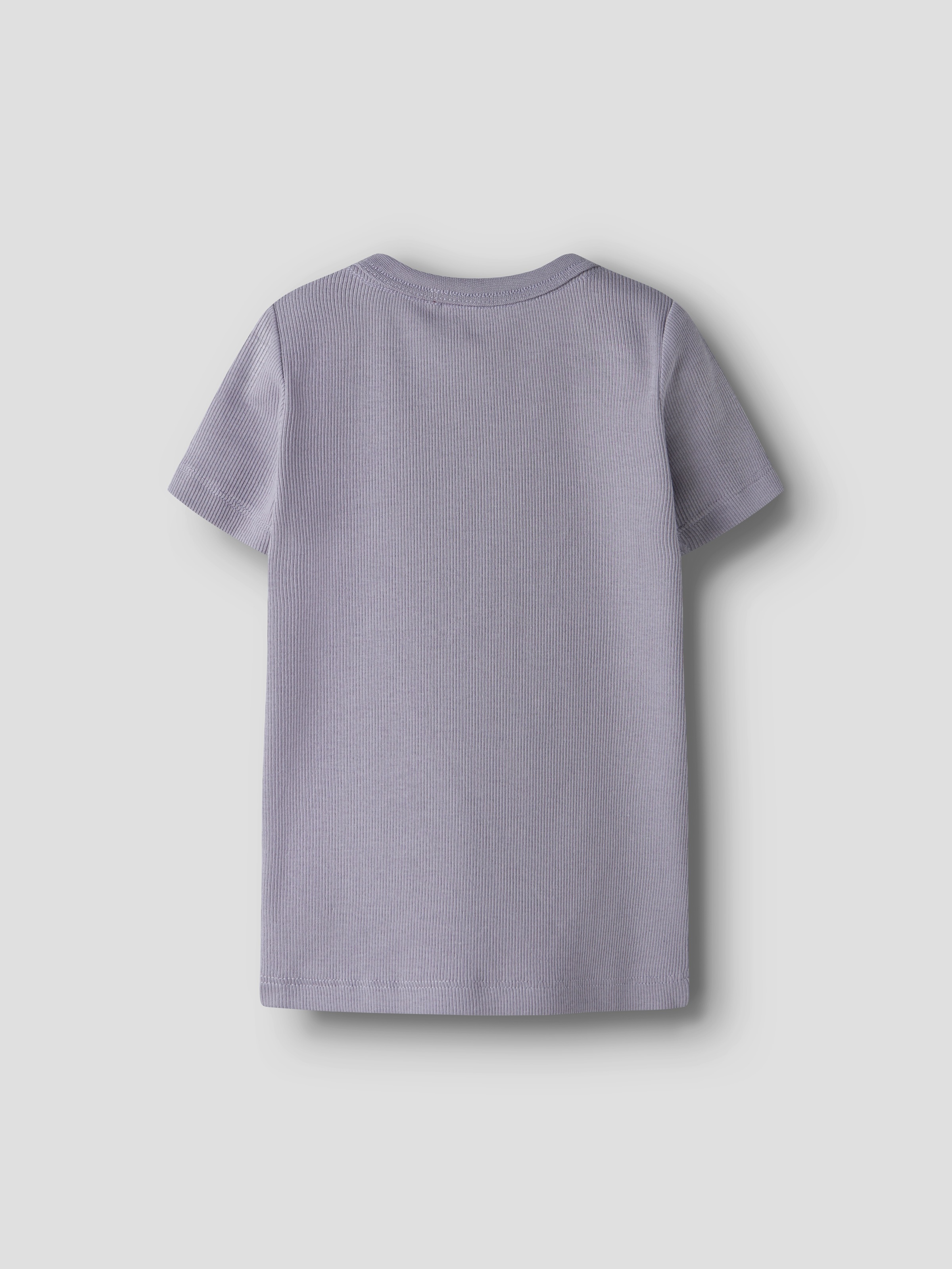 T-Shirt NAME IT "NMFNAKAL SS SLIM TOP NOOS", Mädchen, Gr. 92, lavender gray, Jersey, Obermaterial: 95% Baumwolle, 5% Elasthan, bedruckt, slim fit hüftlang, Rundhals, Shirts T-Shirt 5