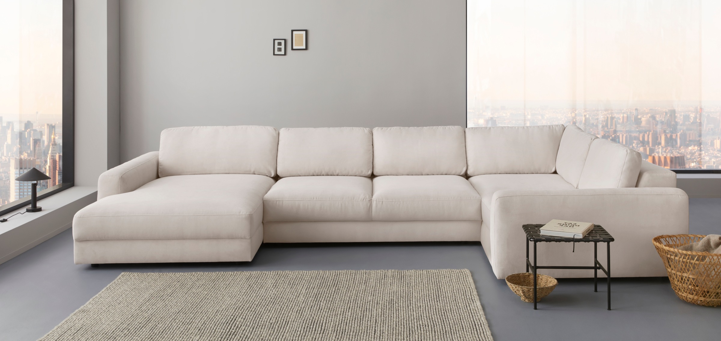 Thumbnail - Home affaire Wohnlandschaft "Bloomfield, Mega Polsterecke, Breite 390cm, viel Platz, U-Form" In verschiedenen Größen bes...