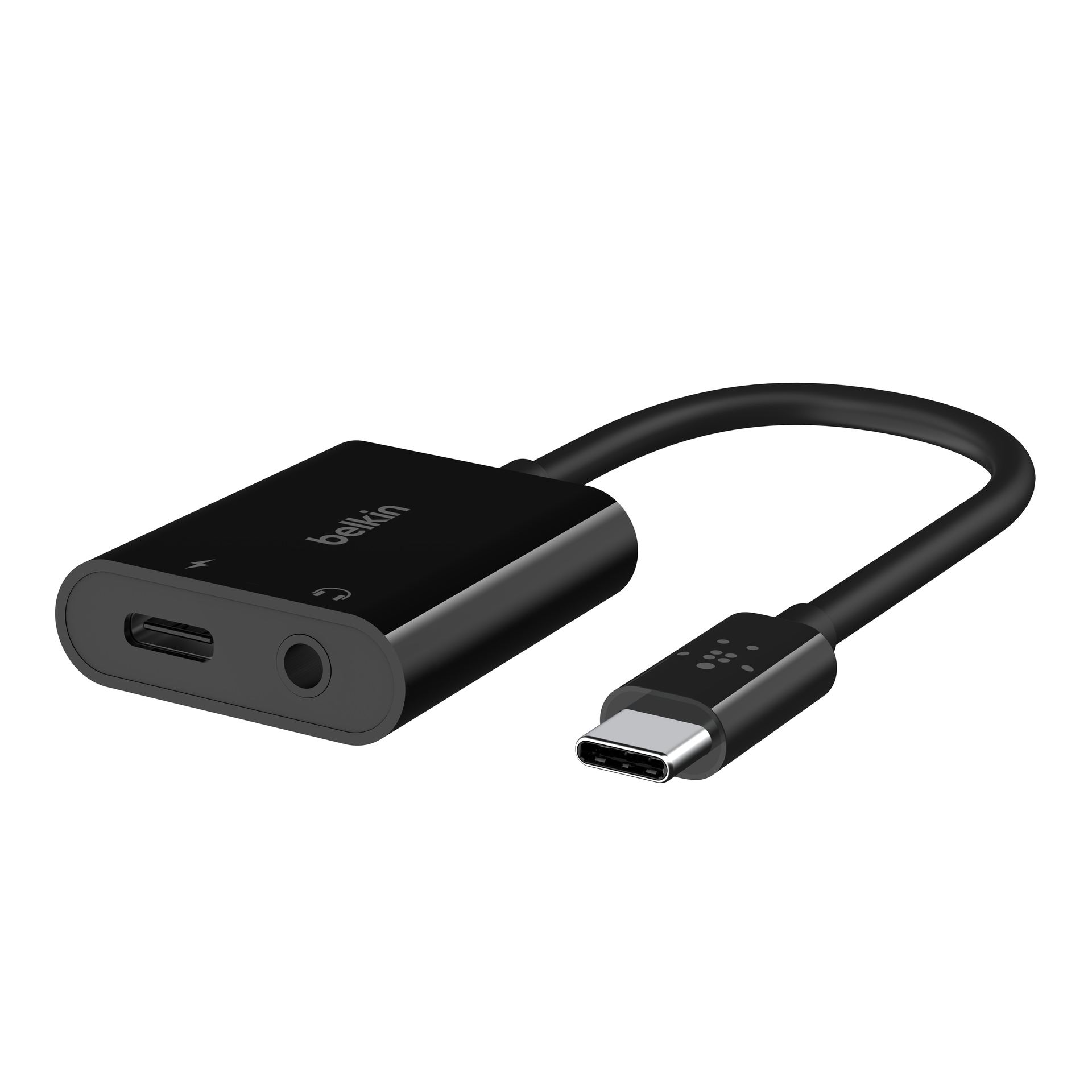 Belkin Audio-Adapter »RockStar 3,5mm-Klinken-Audio- und USB-C-Ladeadapter«, USB Typ C zu 3,5-mm-Klinke, 4,68 cm, kompatibel mit USB-PD und Quick Charge 2.0