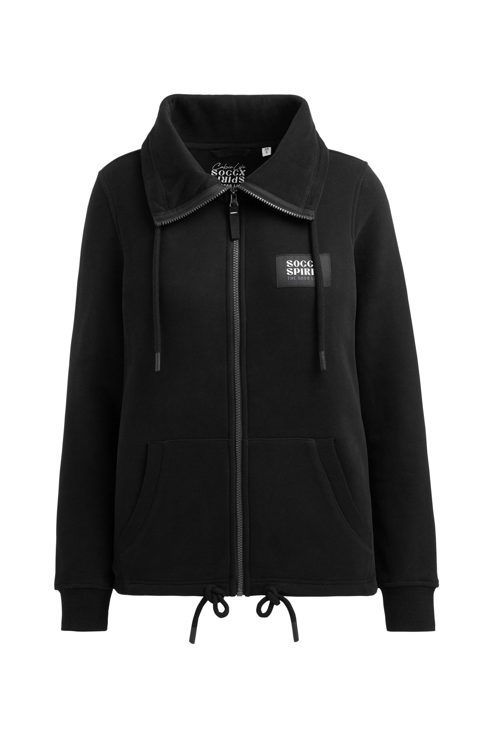 SOCCX Sweatjacke mit Bindeband am Saum günstig online kaufen