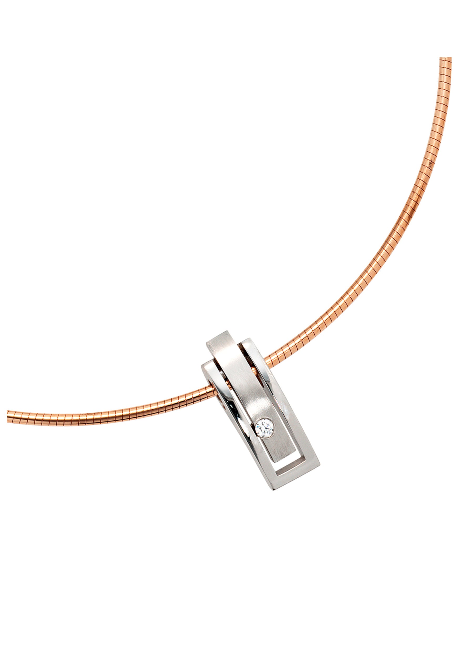 JOBO Kettenanhänger »Anhänger eckig« ()  950 Platin mit Diamant