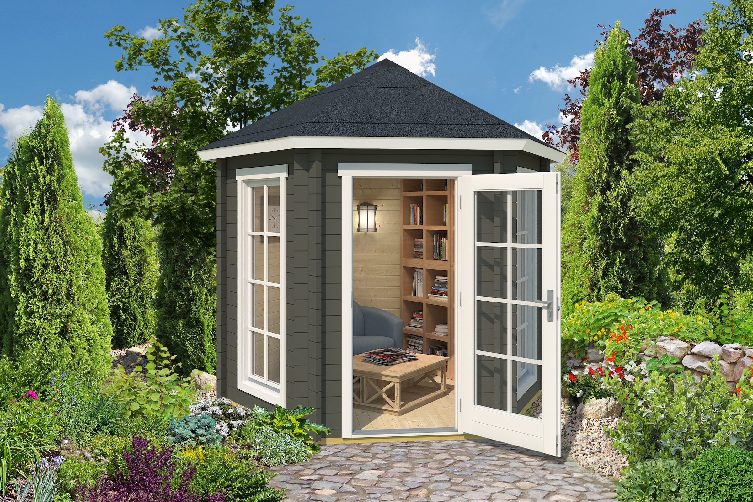 Nordic Holz Gartenhaus "Pavillon INVERNESS 44" günstig online kaufen