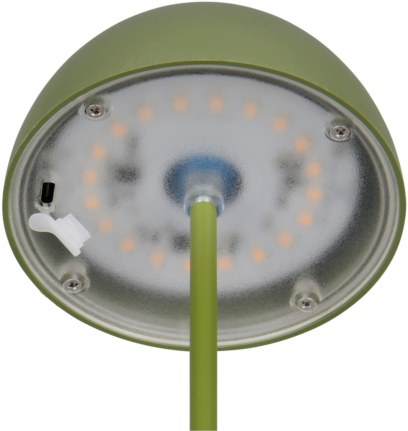 REALITY Leuchten LED Tischleuchte »ORTIZ, Outdoor Akku Tischleuchte in Pilzform, IP44, Touchdimmer USB-C«, 1 flammig, Leuchtmittel LED-Board | LED fest integriert, Memoryfunktion für Dimmstufe, Garten Tischlampe Akku 3h Laufzeit