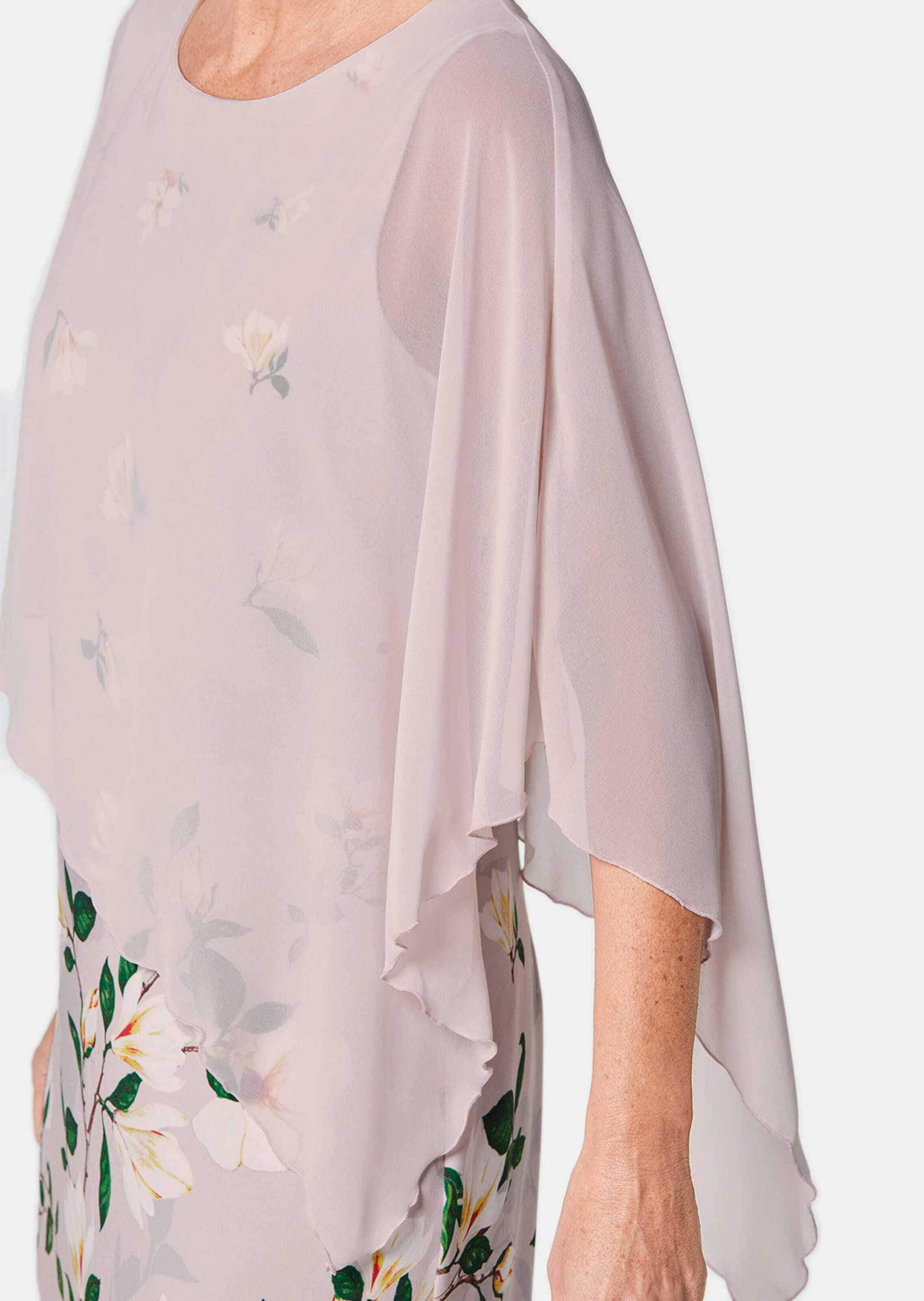 GOLDNER Abendkleid »Kleid Kleid mit floralem Druck und Chiffonüberwurf«