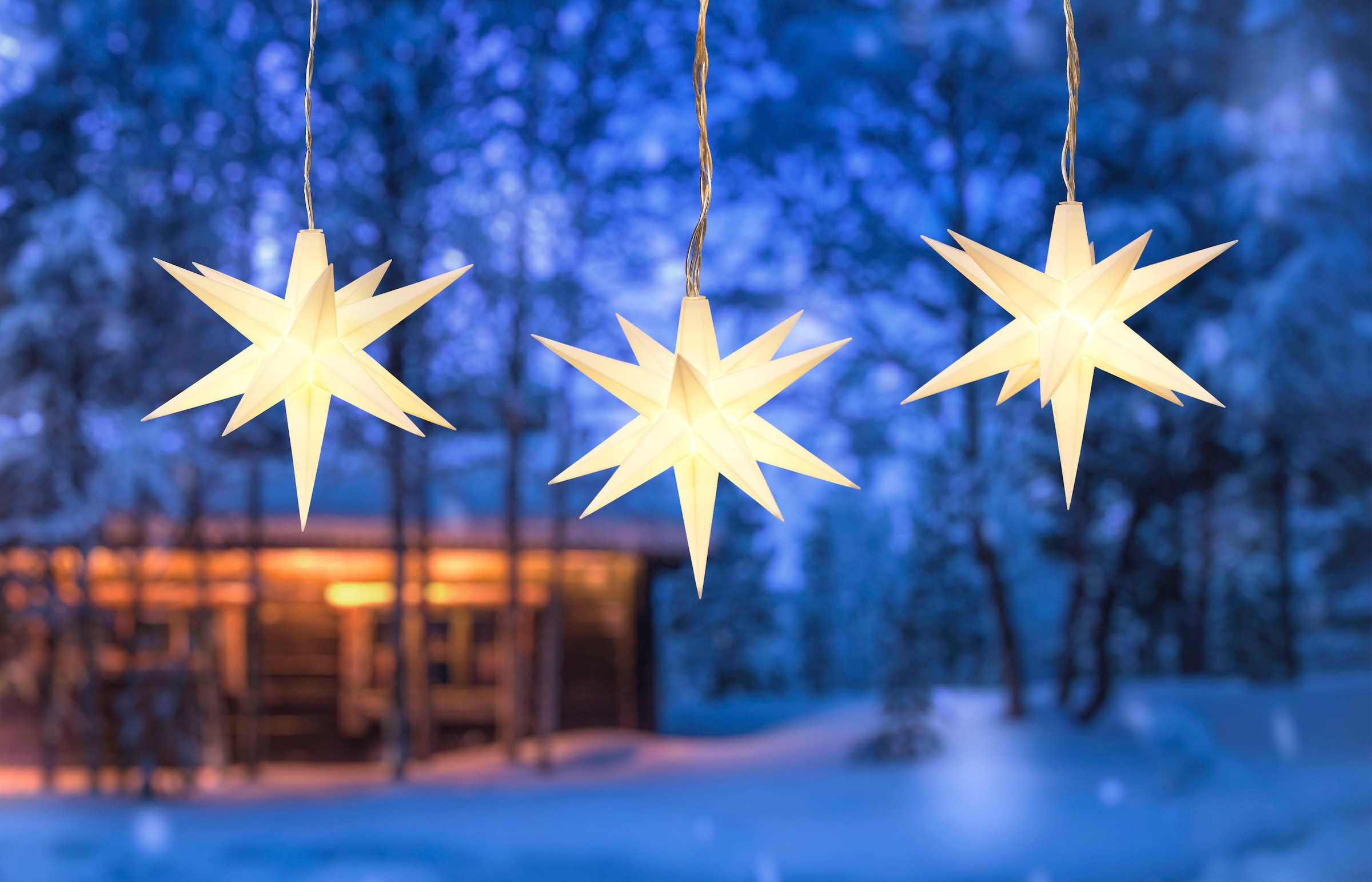 IC Winterworld LED-Lichterkette »Weihnachtsbeleuchtung mit Sternen, LED  Deko«, 3 St.-flammig, Weihnachtsdeko für den geschützen Außenbereich, mit 6  Stunden Timer | BAUR