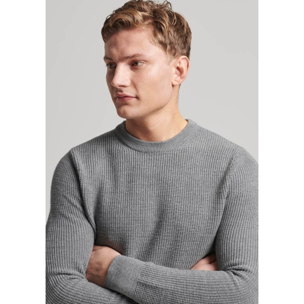 Superdry Strickpullover »TEXTURED CREW KNIT JUMPER«