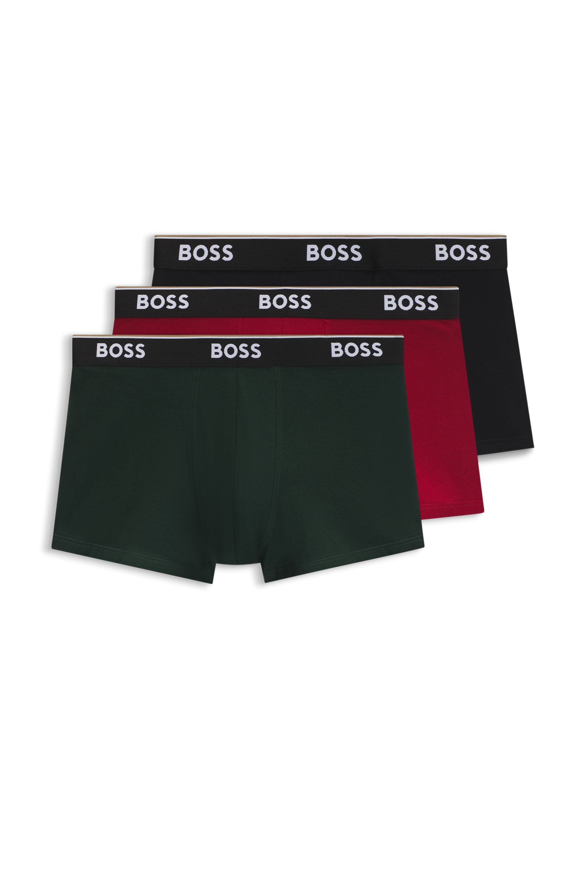 BOSS Packung, 3 Stk. aus Stretch-Baumwolle mit Logo-Bund, mittlere Bundhöhe