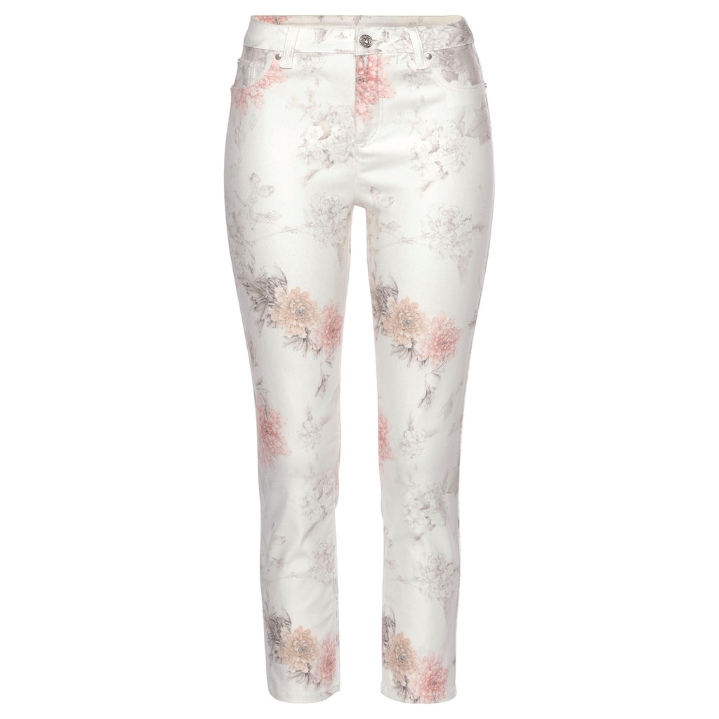 LASCANA 7/8-Jeggings, mit Blumenprint, schmale Passform, Baumwoll-Mix