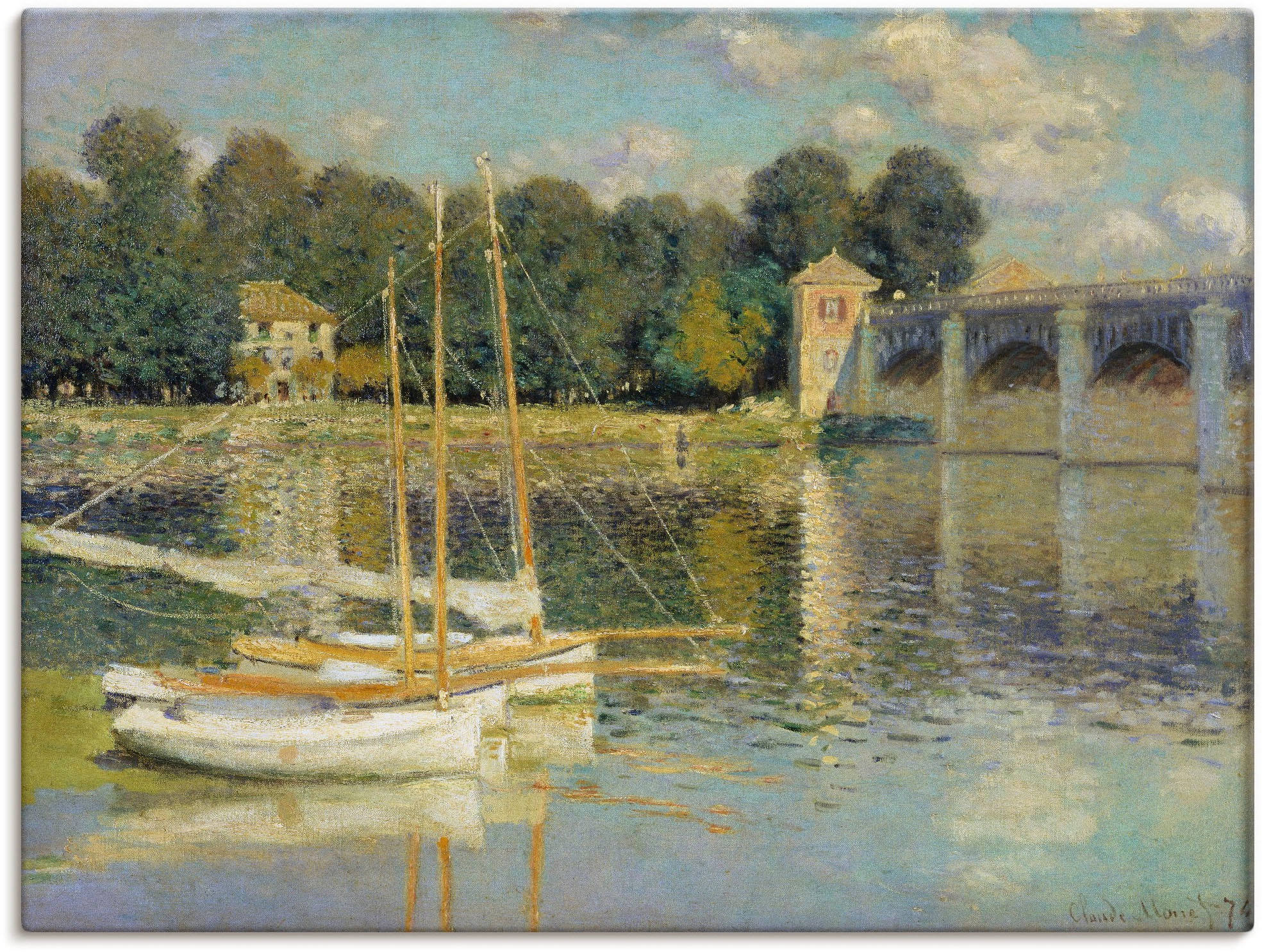 Artland Leinwandbild "Die Brücke von Argenteuil. 1874" Boote & Schiffe 1 Stk. tlg. auf Holzrahmen gespannt
