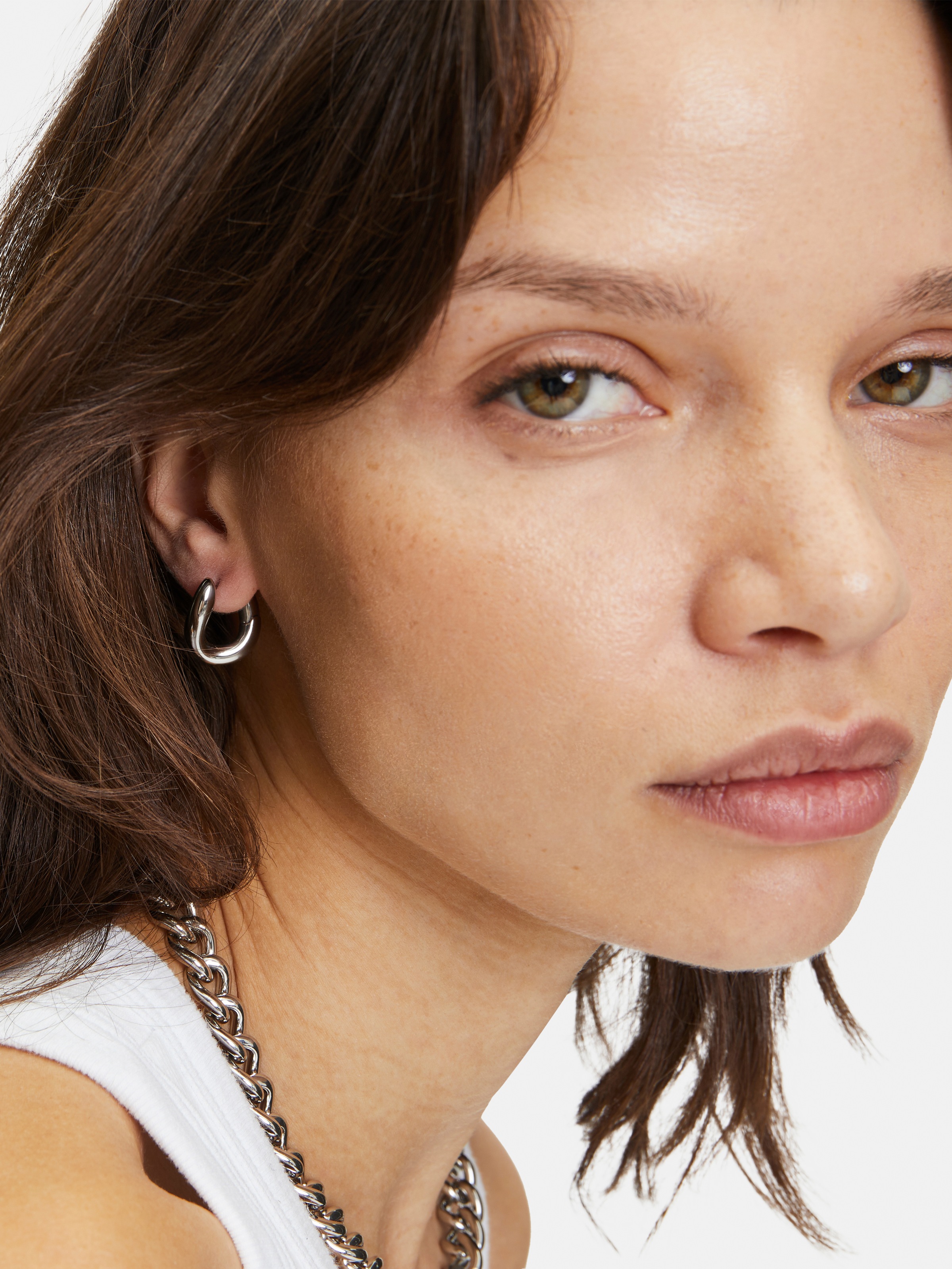 Liebeskind Berlin Paar Creolen »Schmuck Geschenk Edelstahl Ohrringe The Organic«, Einhänger abnehmbar