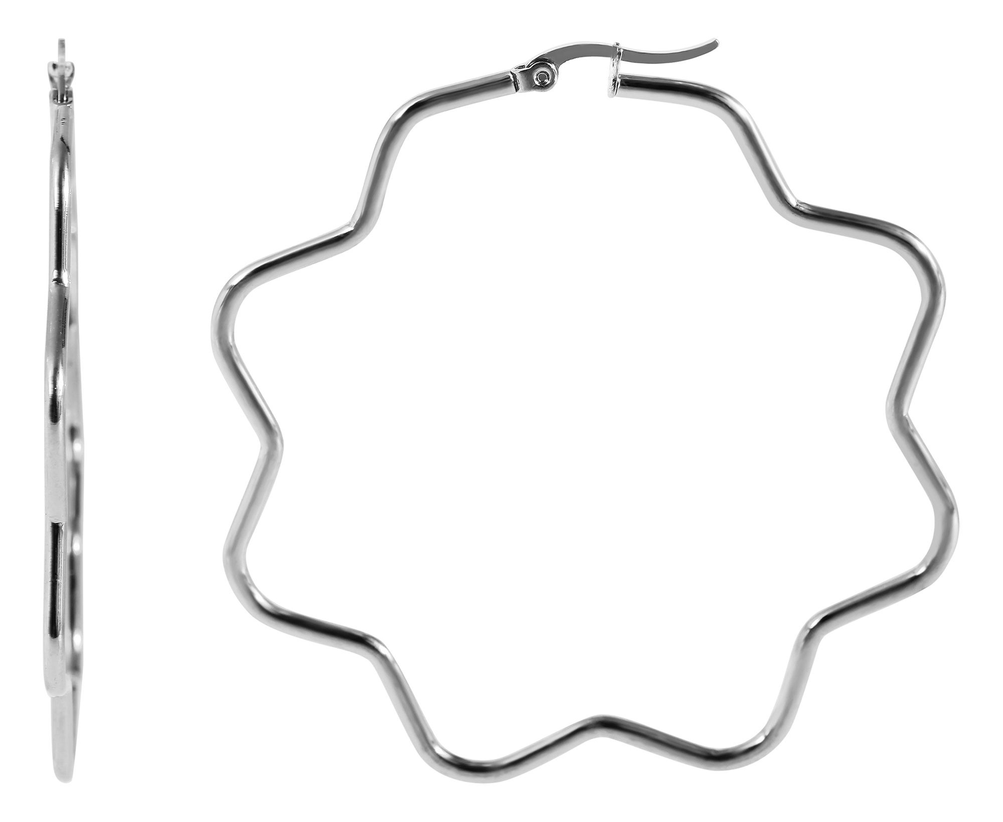 Adelia´s Paar Creolen "Damen Ohrringe – Creole Blume aus Edelstahl" Ideal a günstig online kaufen