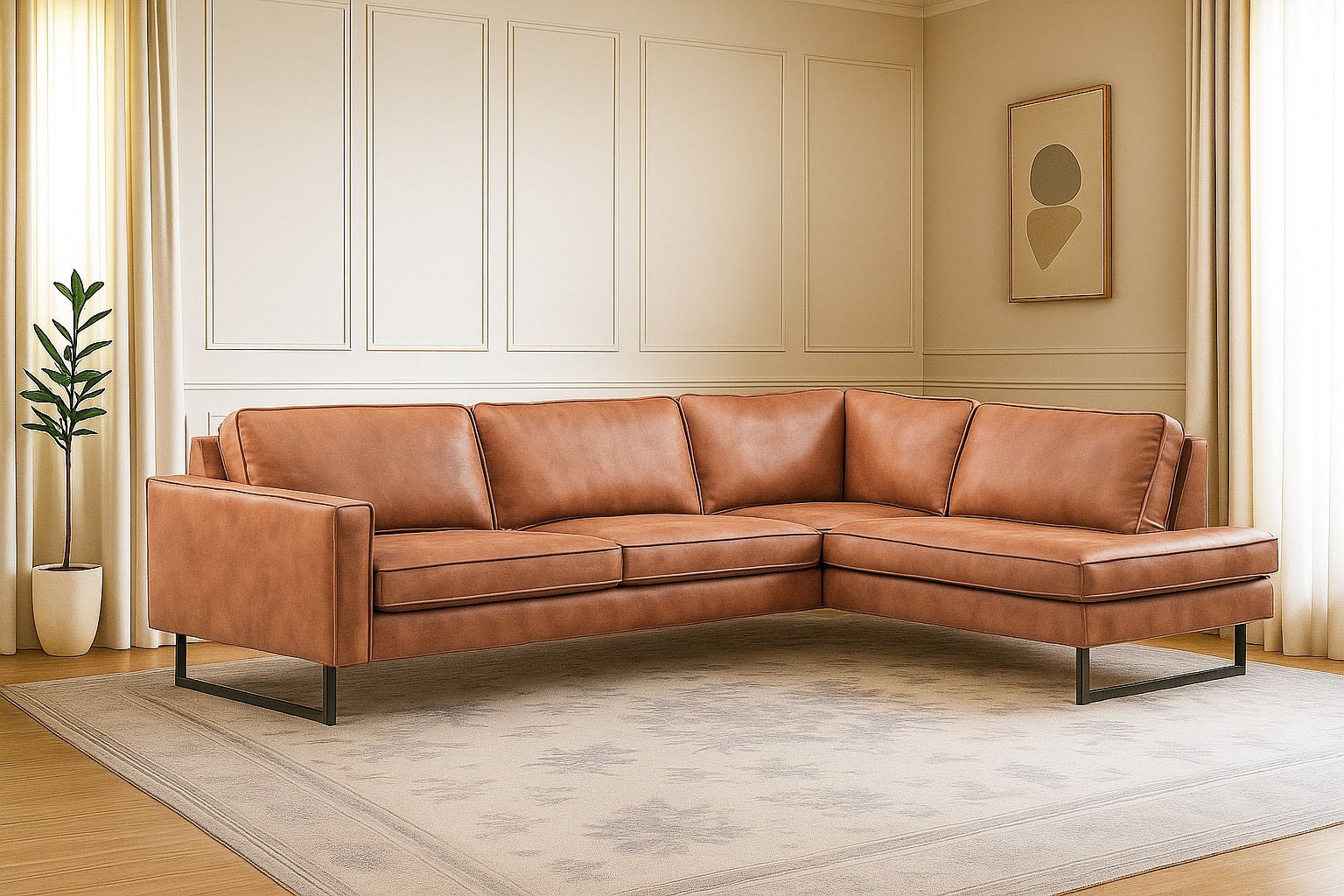 Home affaire Ecksofa "Pinto, 290 cm, Cord, Chenille, Lederoptik, Ottomane l günstig online kaufen