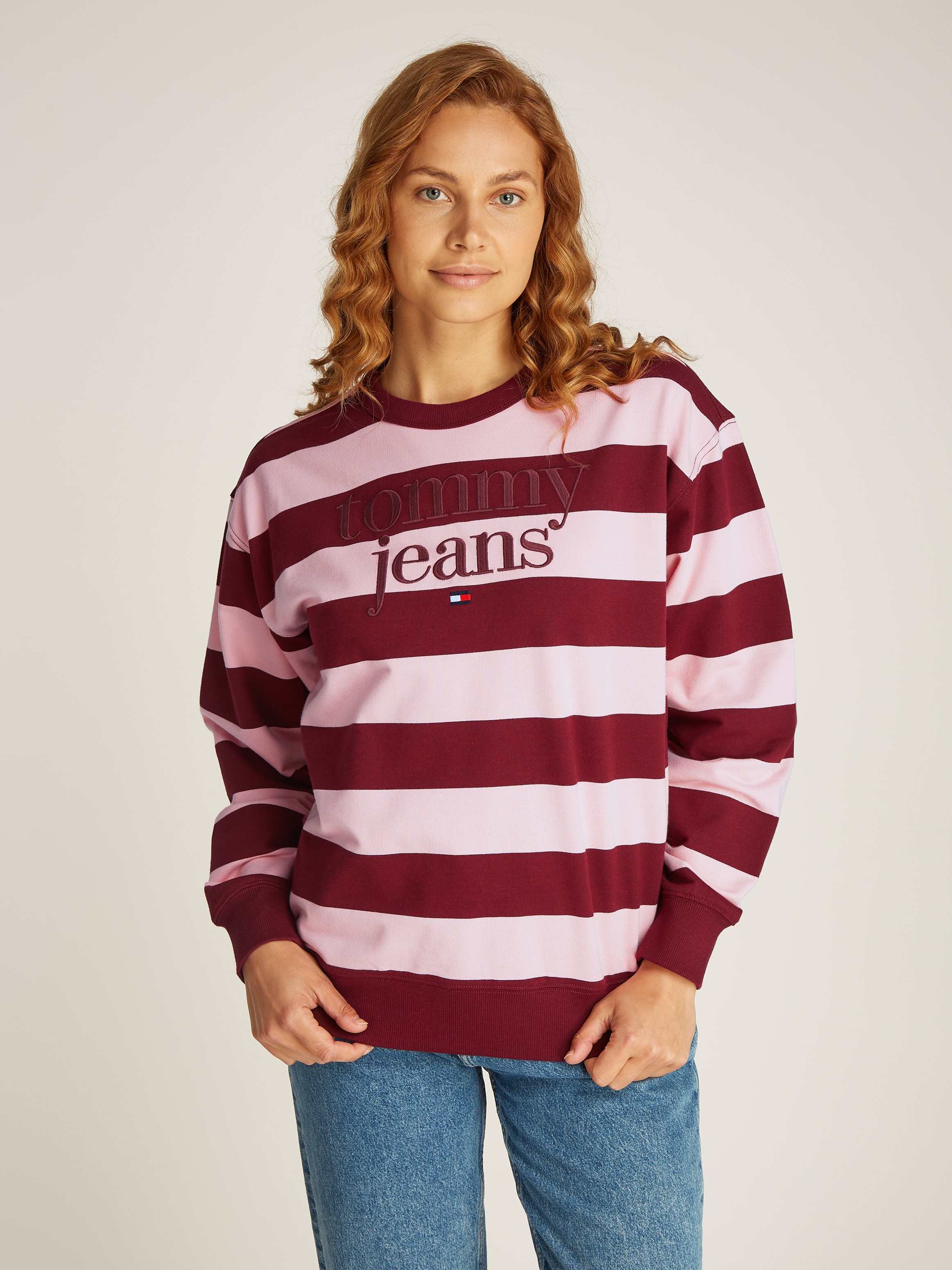 Sweatshirt »TJW RLX STRIPE ESS LOGO 1 CREW«, mit Streifendessin, Logostickerei