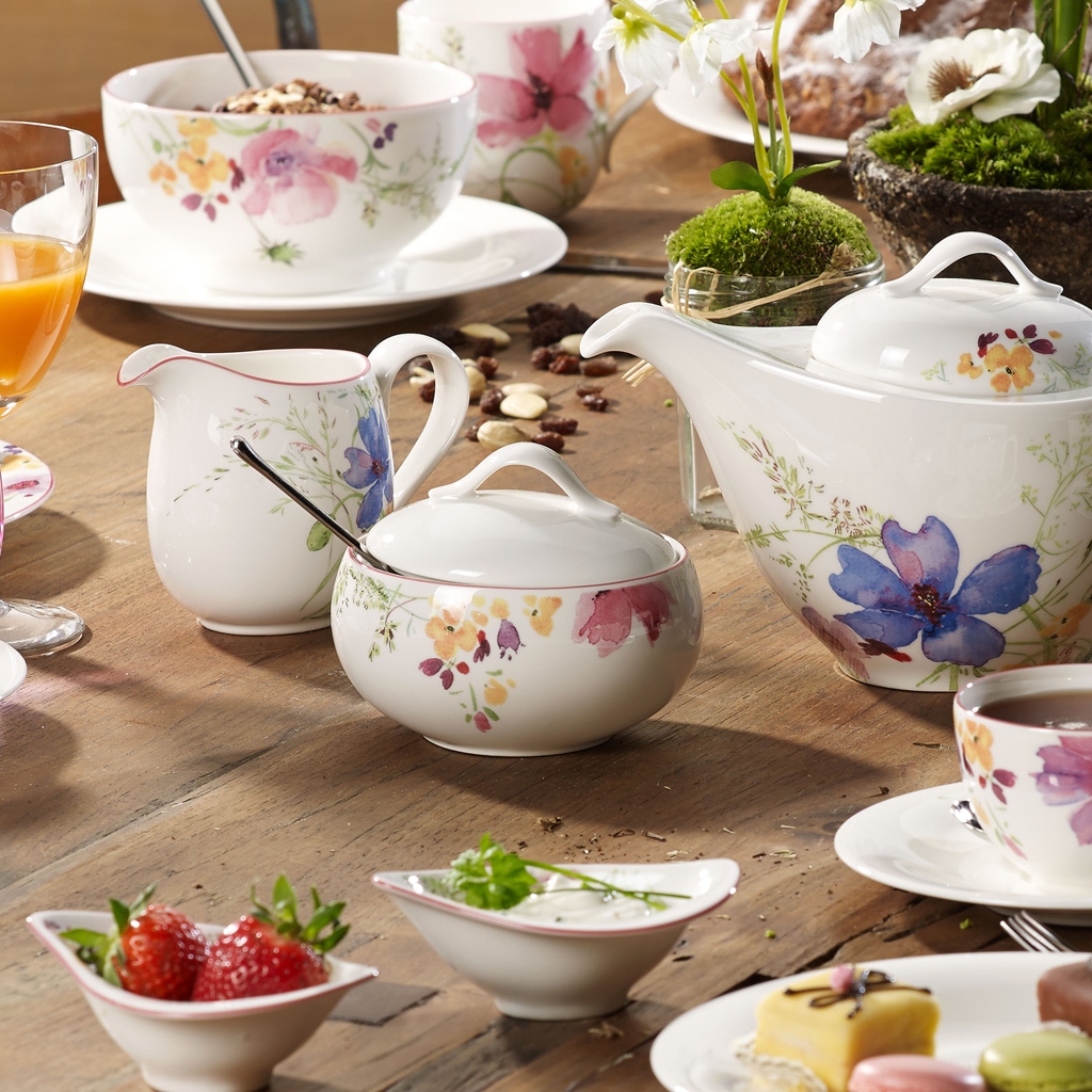 Villeroy & Boch Zuckerstreuer »Zuckerdose Mariefleur Gris Basic 370 ml bunt«