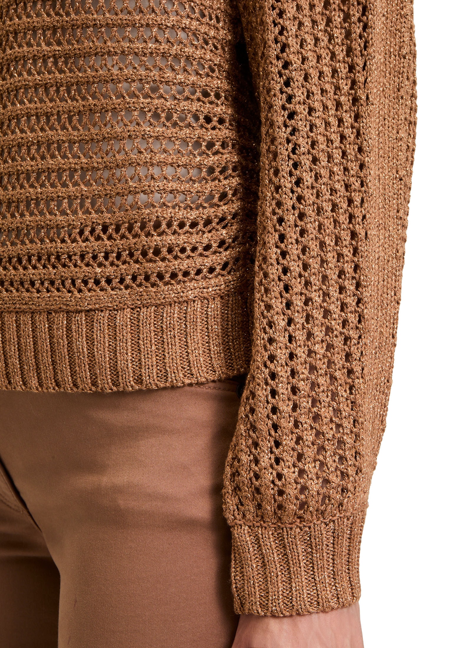 Betty Barclay Strickpullover »Betty Barclay Damen Lochstrick-Pullover mit U-Boot-Ausschnitt«, (1 tlg.), Glitzernd
