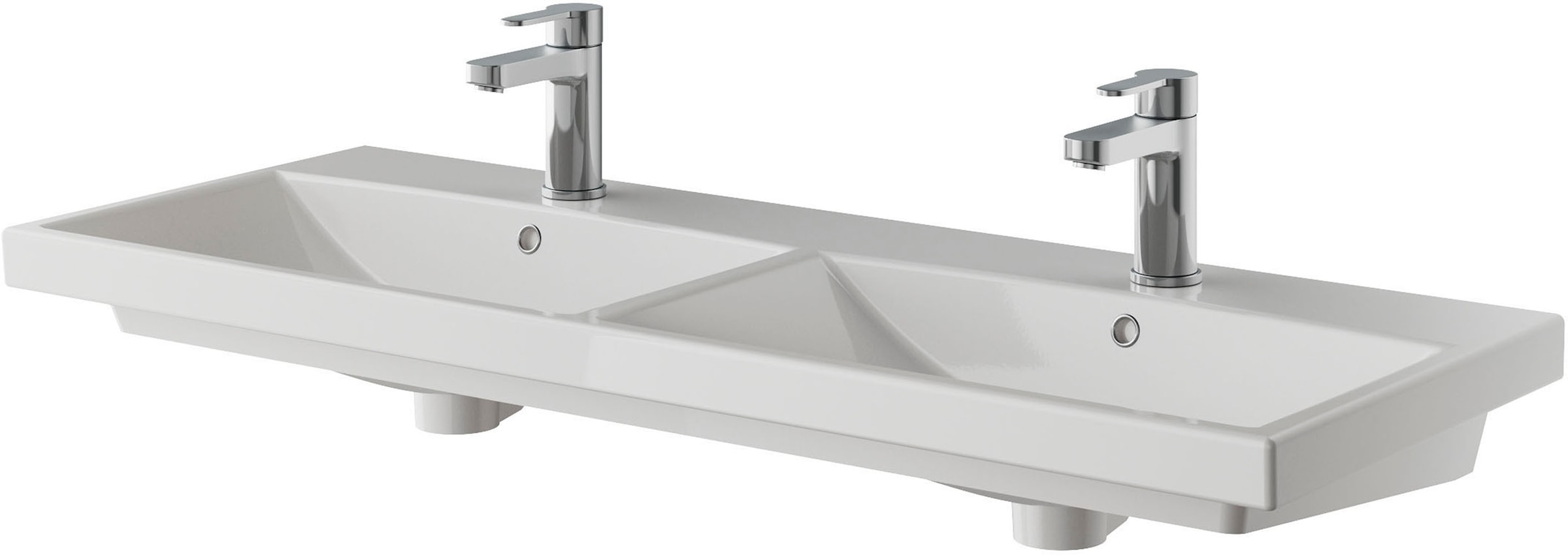 Saphir Badmöbel-Set »Serie 4035 2-teilig, Keramik-Doppelwaschtisch mit LED-Spiegel«, (Set), Doppel-Waschplatz inkl Türdämpfer, 120 cm breit, 2 Schubladen