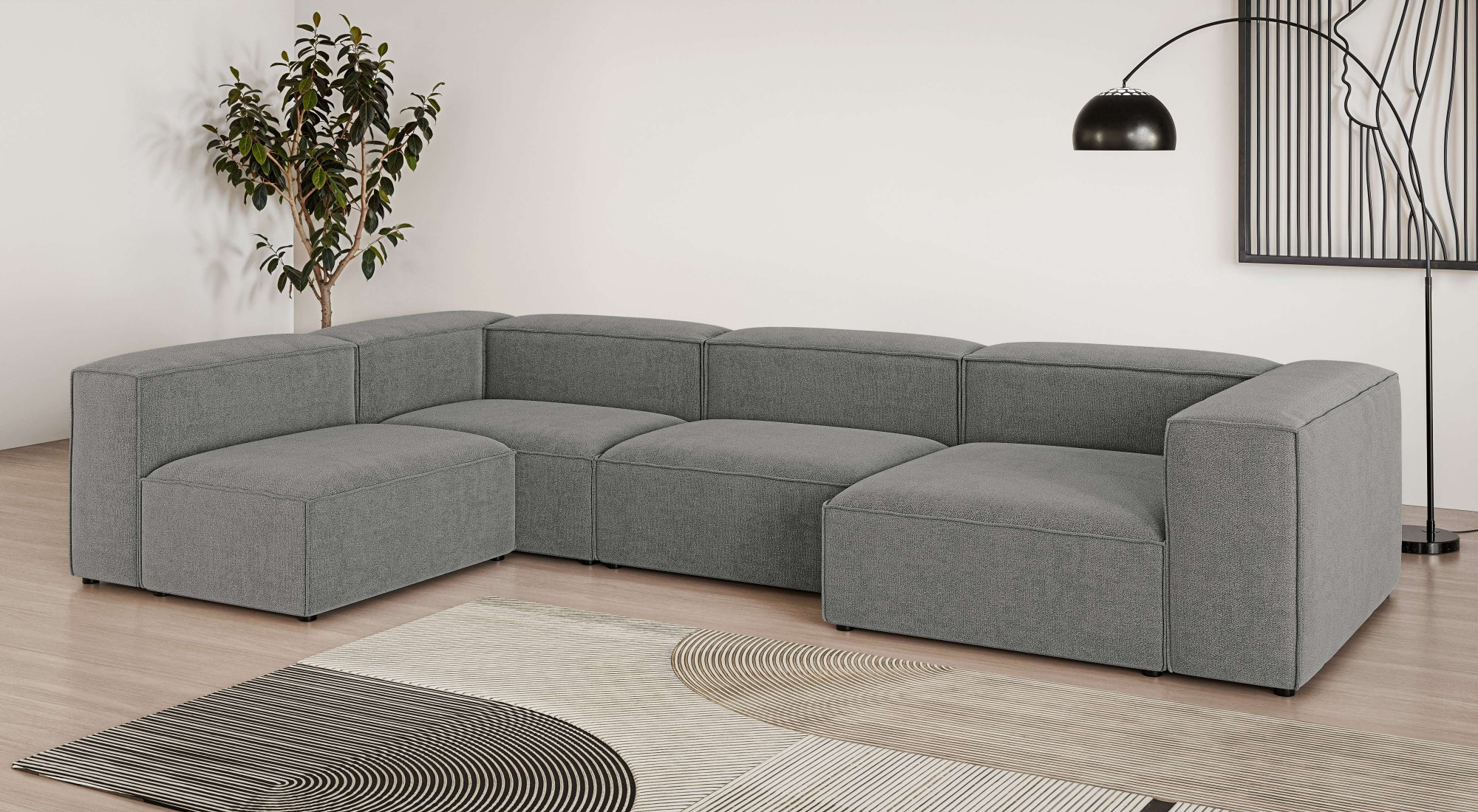 OTTO home Wohnlandschaft "HAILY U-Form mit Ottomane links/rechts, Maße B/T/H: 360/200/72 cm" als Modul oder separat verwendbar, für individuelle Zusammenstellung