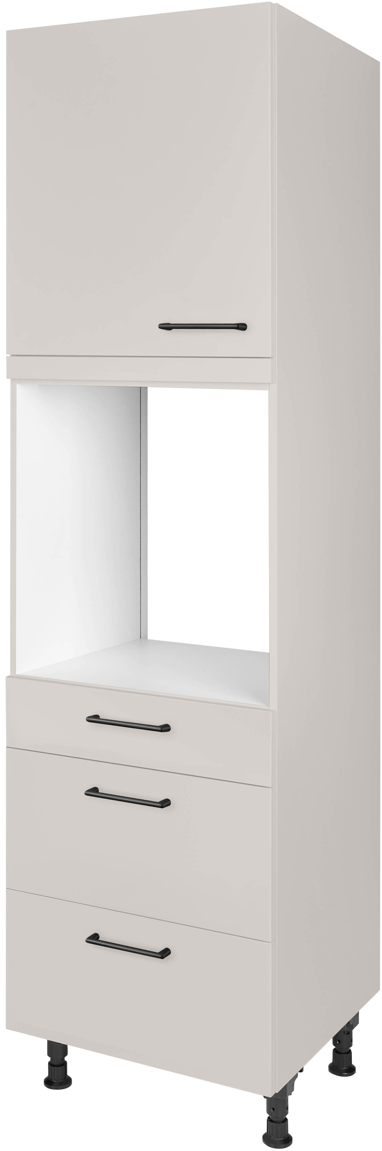 nobilia Backofenumbauschrank ""MIAMI", Ausrichtung wählbar, mit Schublade und zwei Auszügen und" einer Tür, vormontiert, Breite/Höhe: 60/216,6 cm