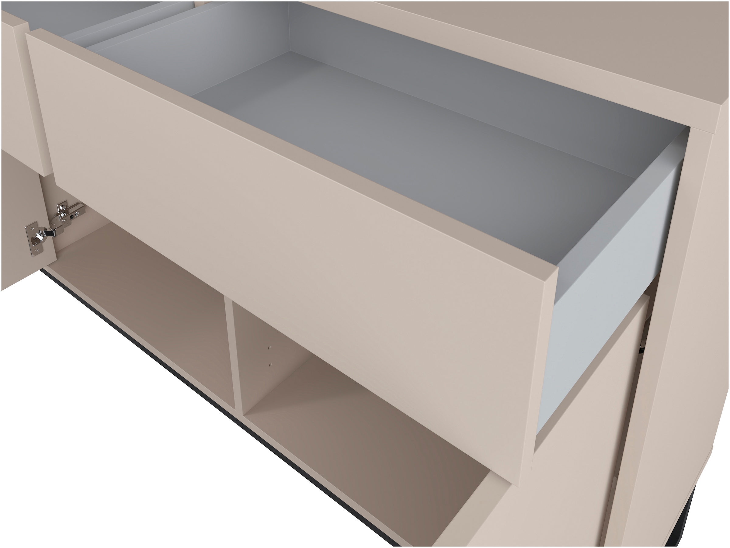 Home affaire Sideboard »Alto, Breite 208,5 cm, grifflose Kommode 4 Türen/2 Schubkästen.« Schubladenschrank mit viel Stauraum, Einlegeböden verstellbar