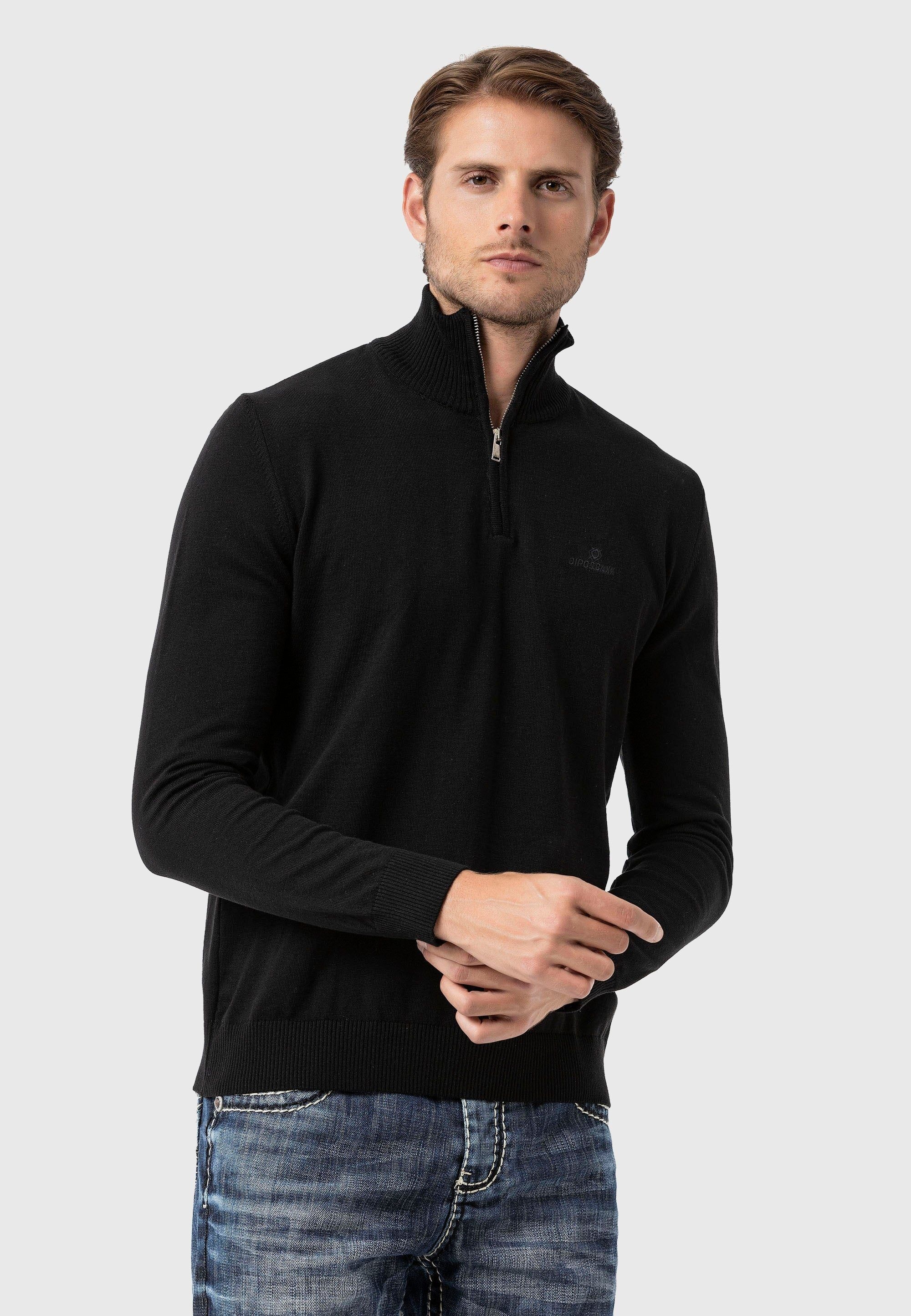 Cipo & Baxx Troyer »Pullover«, mit Troyer-Kragen