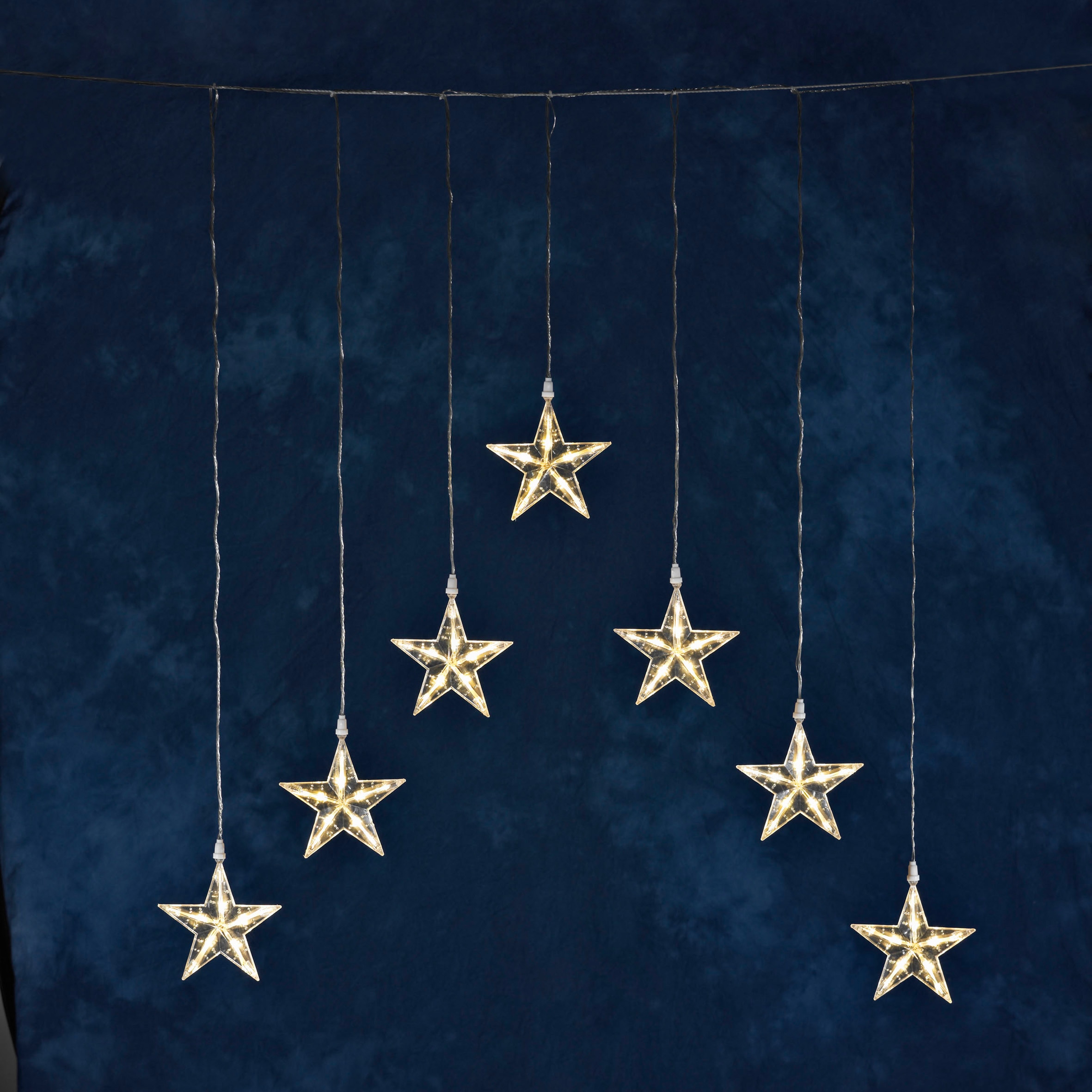 7 Kabel mit transparentes aussen«, BAUR »Weihnachtsdeko Sternen, Dioden, kaufen warmweiße | LED-Lichtervorhang KONSTSMIDE 35