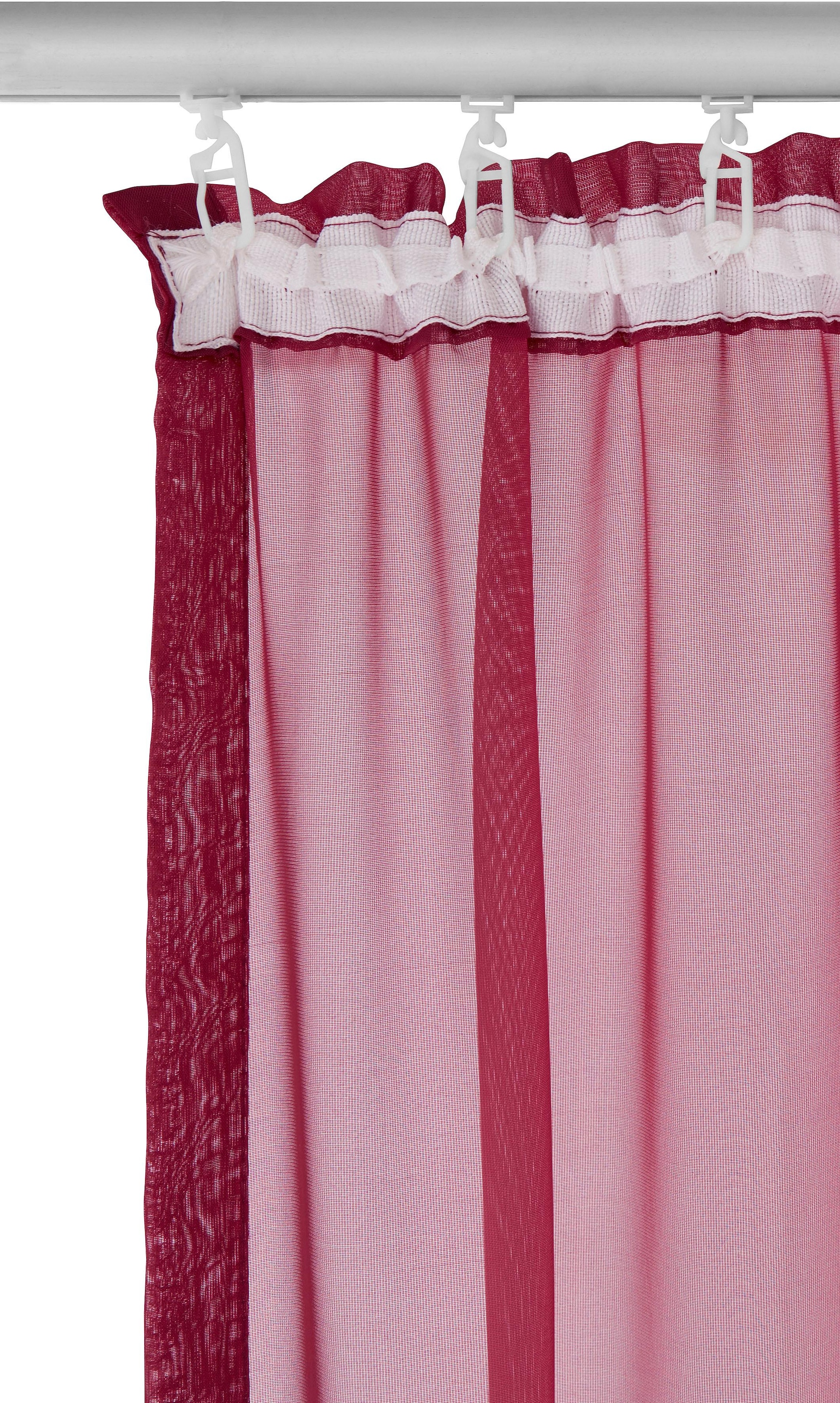 my home Gardine »XANA mit Ösen, Kräuselband oder Schlaufen«, (1 St.), Bestseller, einfarbig, 1 bzw. 2 Schals, pflegeleicht, Schal
