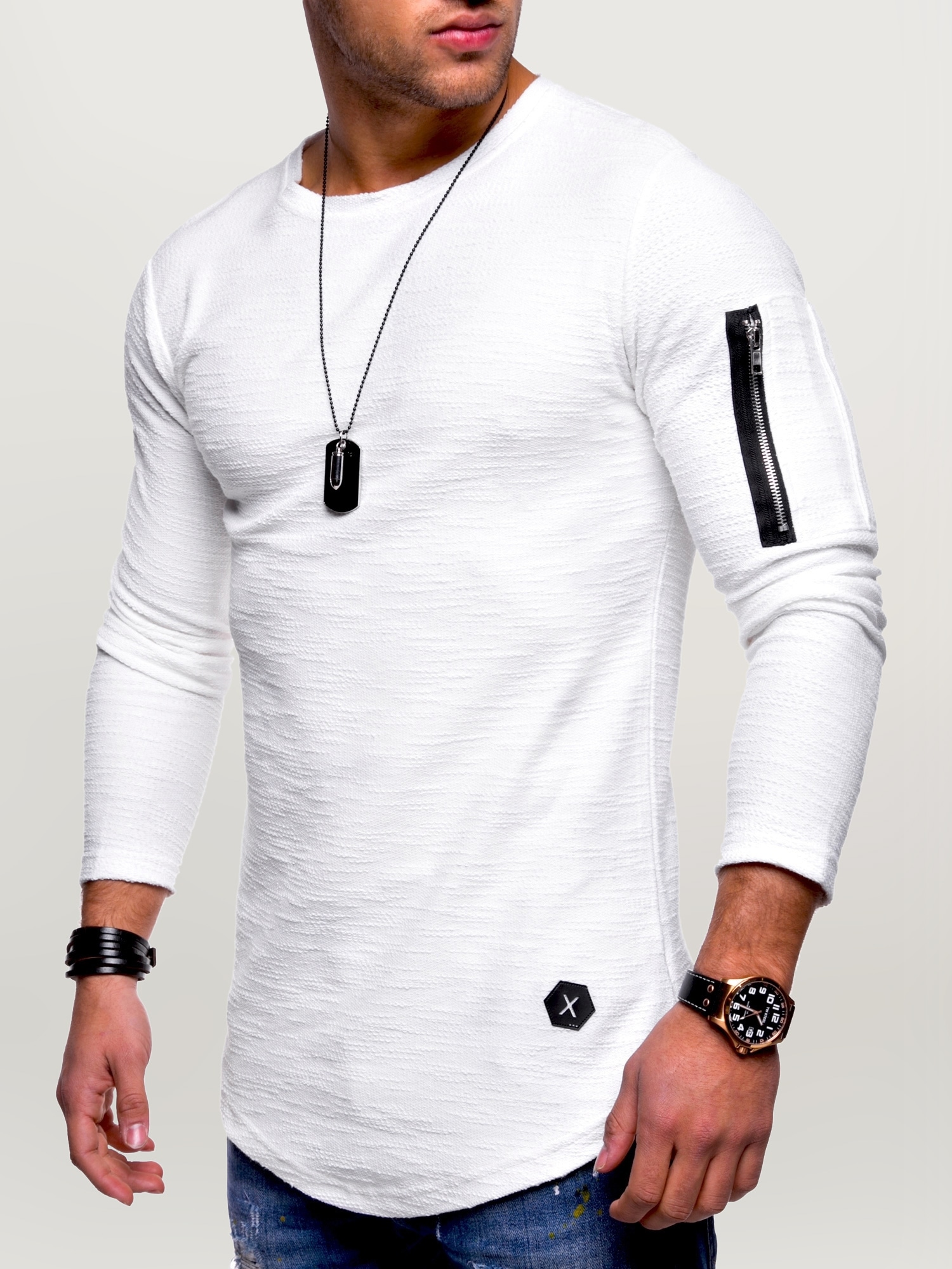 behype Sweatshirt »JESPER«, mit cooler Armtasche