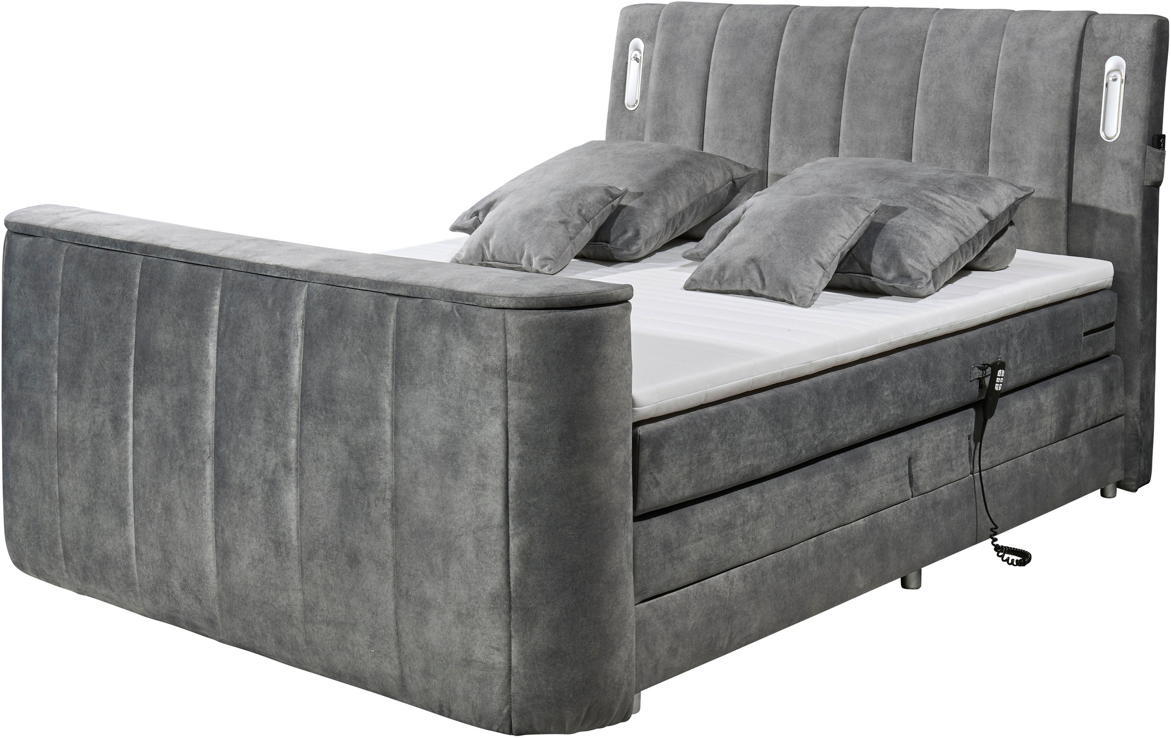 ED EXCITING DESIGN Boxspringbett "Dallas" 6 Stk. tlg. inkl. Topper, LED-Bel günstig online kaufen