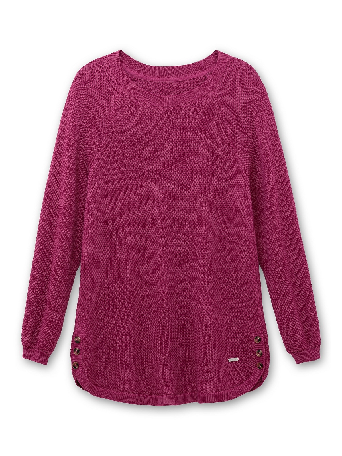Sheego Strickpullover »Große Größen«, im Strukturstrick, mit Zierknöpfen seitlich