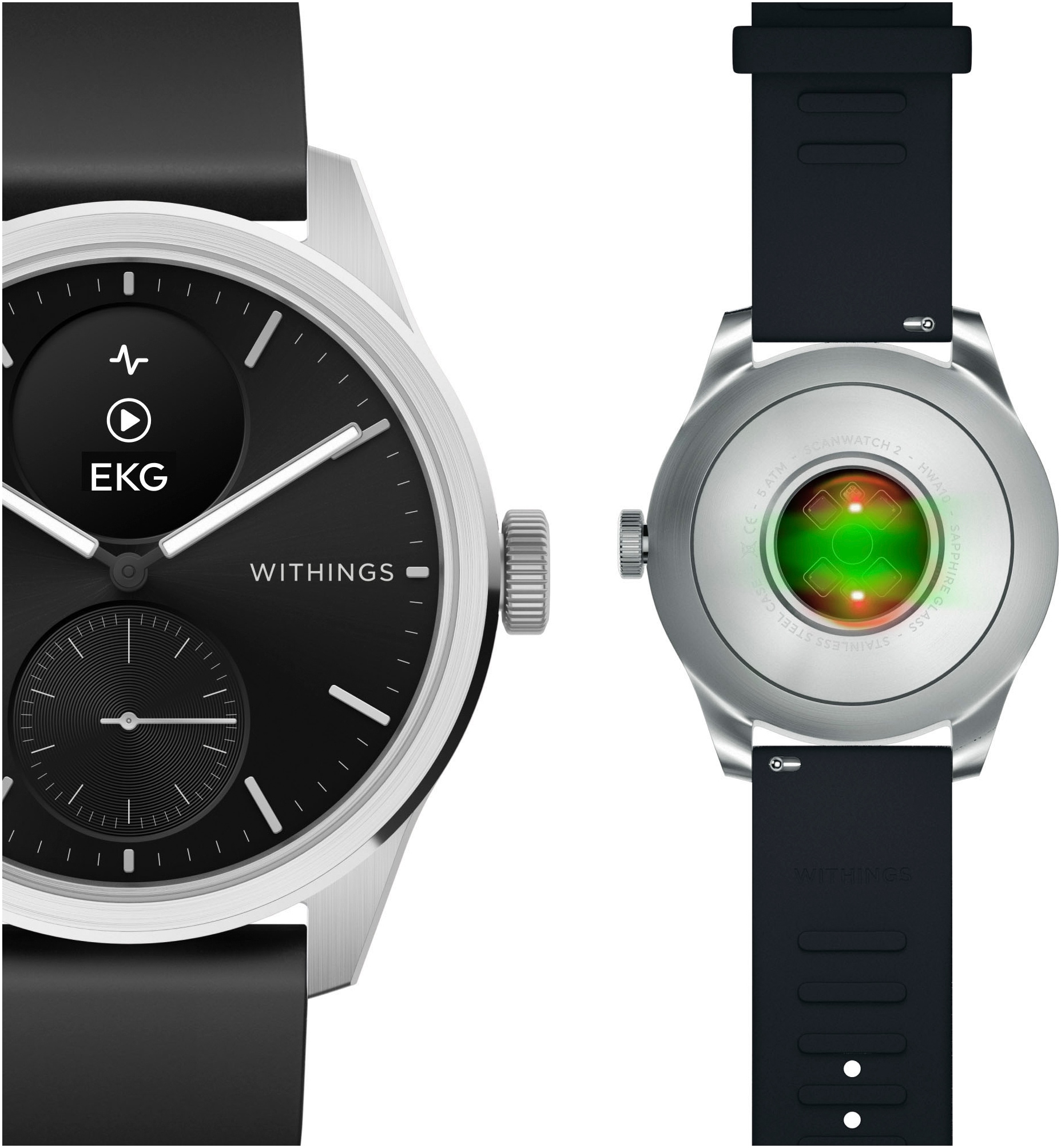 Withings Smartwatch »ScanWatch 2 42mm«, HealthSense OS,)