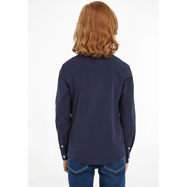 Tommy Hilfiger Langarmhemd »SOLID STRETCH POPLIN SHIRT L/S«, Kinder Kids  Junior MiniMe,für Jungen ▷ für | BAUR