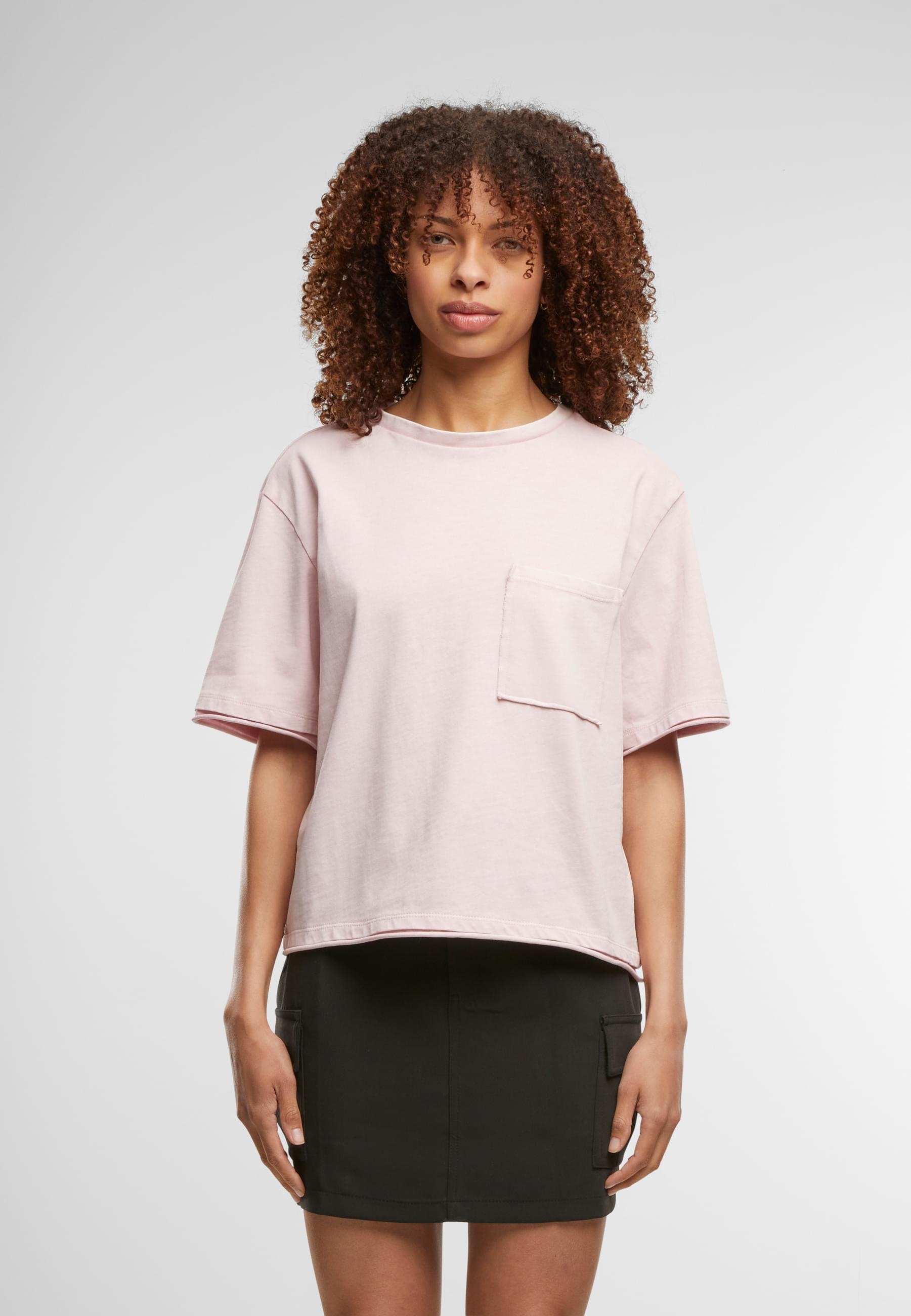 URBAN CLASSICS T-Shirt »Urban Classics Ladies Washed Jersey Boxy Shirt«, (1 tlg.)