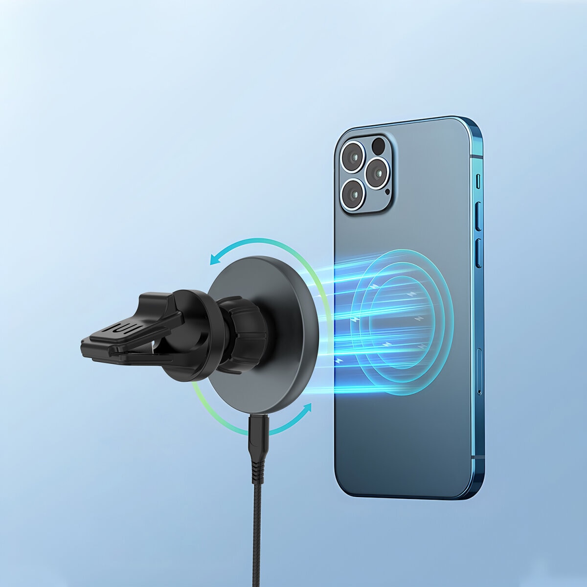4smarts Handy-Halterung »Magnetischer Qi2 Kfz-Ladepuck«