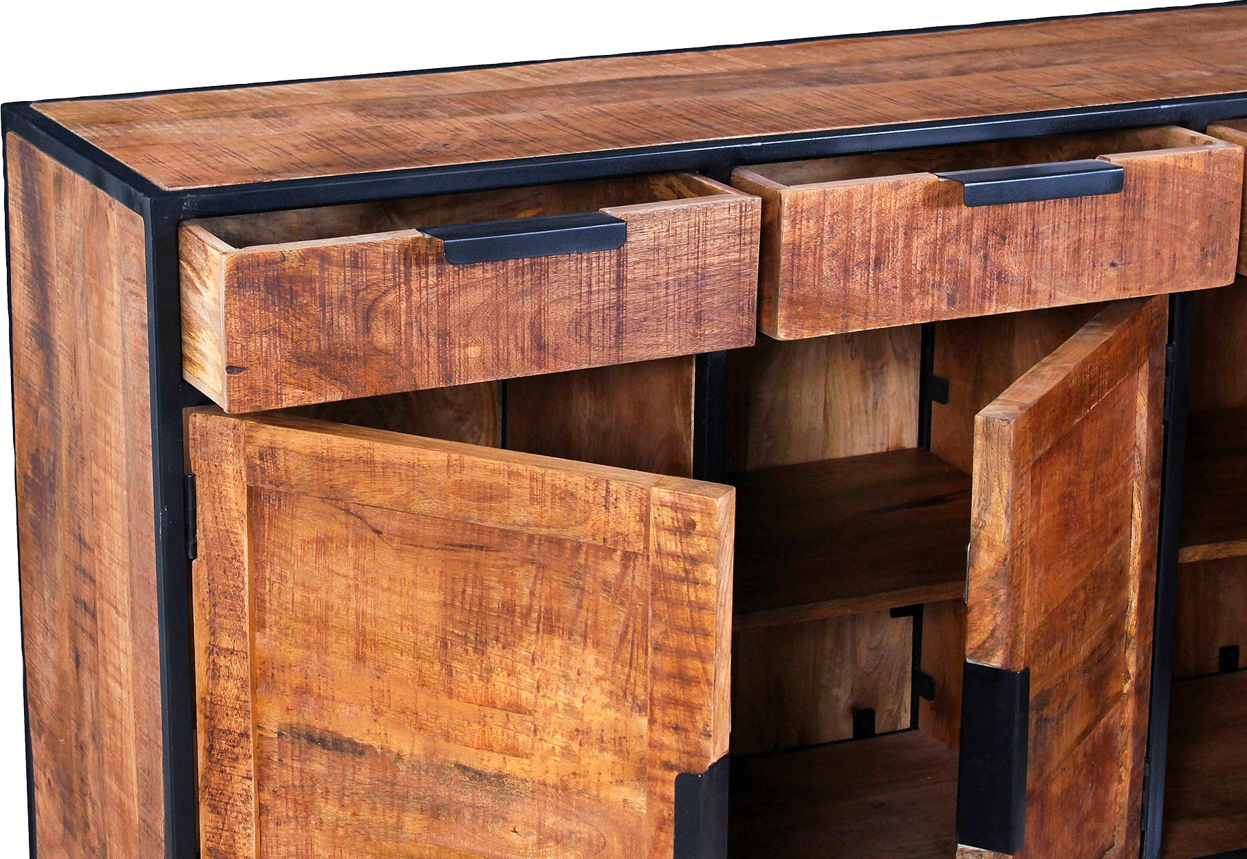 SIT Sideboard, Rahmen und Design-Gestell aus schwarzem Metall