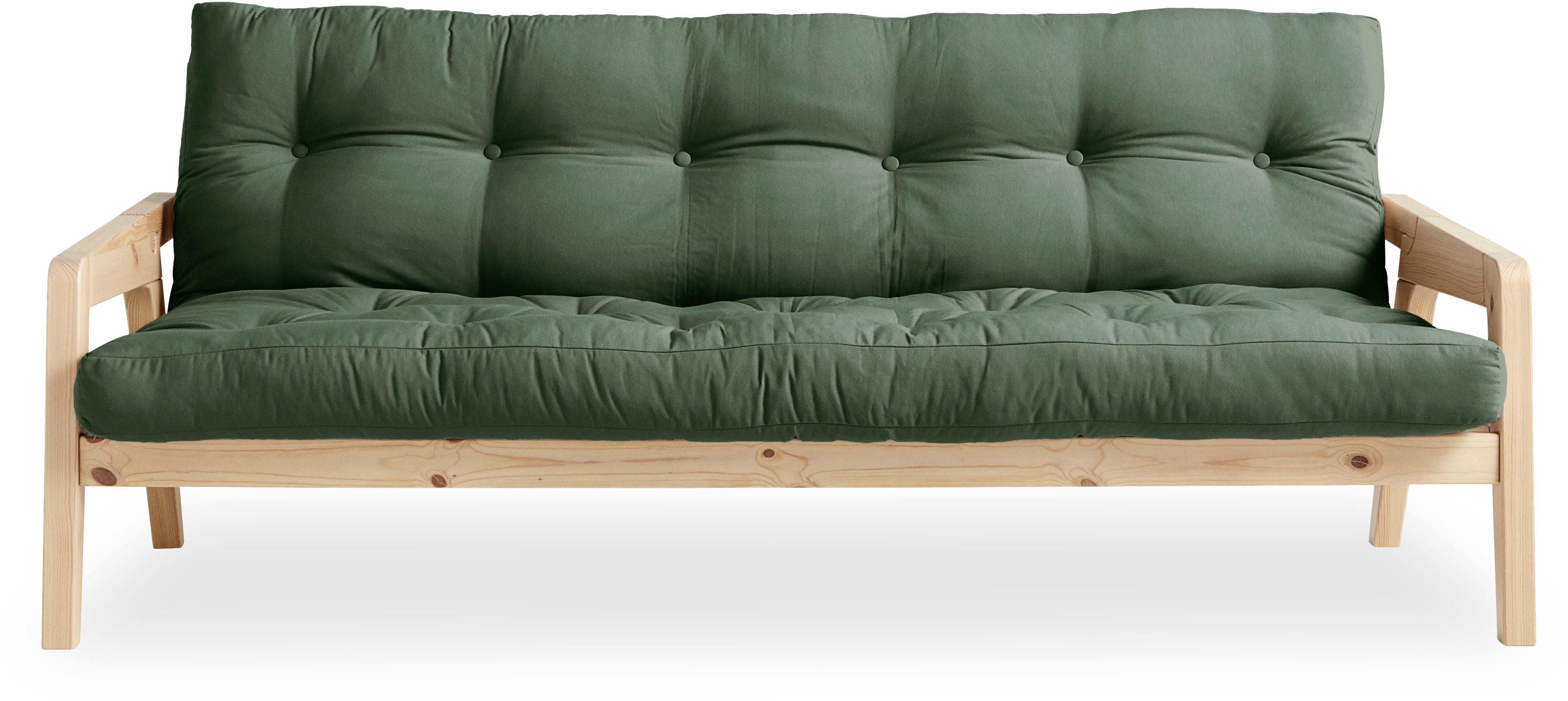 Karup Design Schlafsofa "Grab, inkl. Futonmatratze - aus massivem Kieferholz, 130x190 cm" Mit Holzstruktur, inkl. Futonmatratze, Liegefläche 130x190 cm