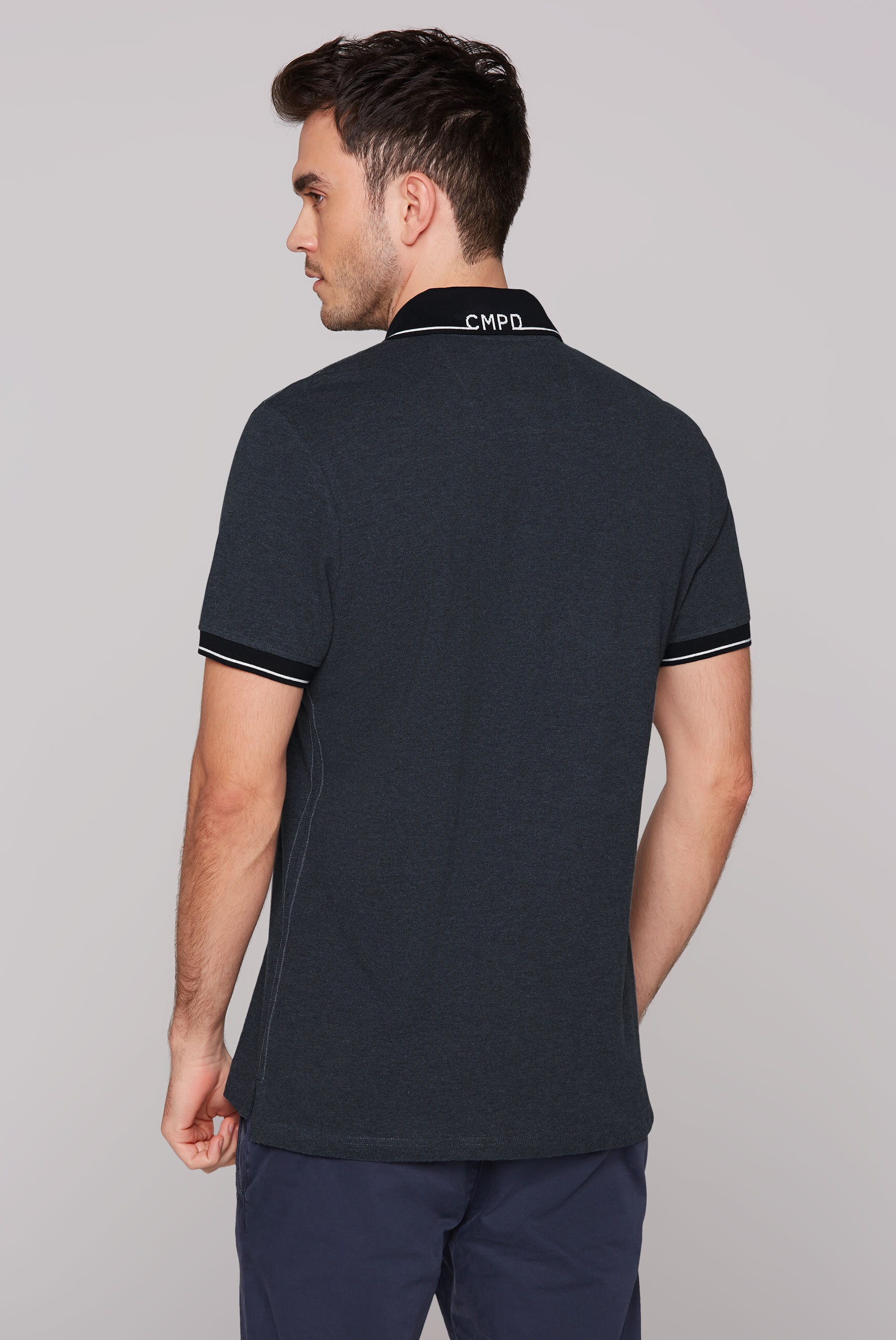 CMPD Poloshirt, mit Seitenschlitze und längerer Rückenpartie