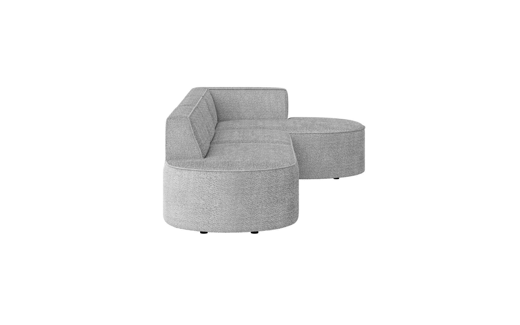 andas Ecksofa »EIVIND Designer Sofa mit Ottomane rechts/links, B/T/H: 343/159/72 cm«, L-Form mit Wellenunterfederung, auch in Feincord und Bouclé