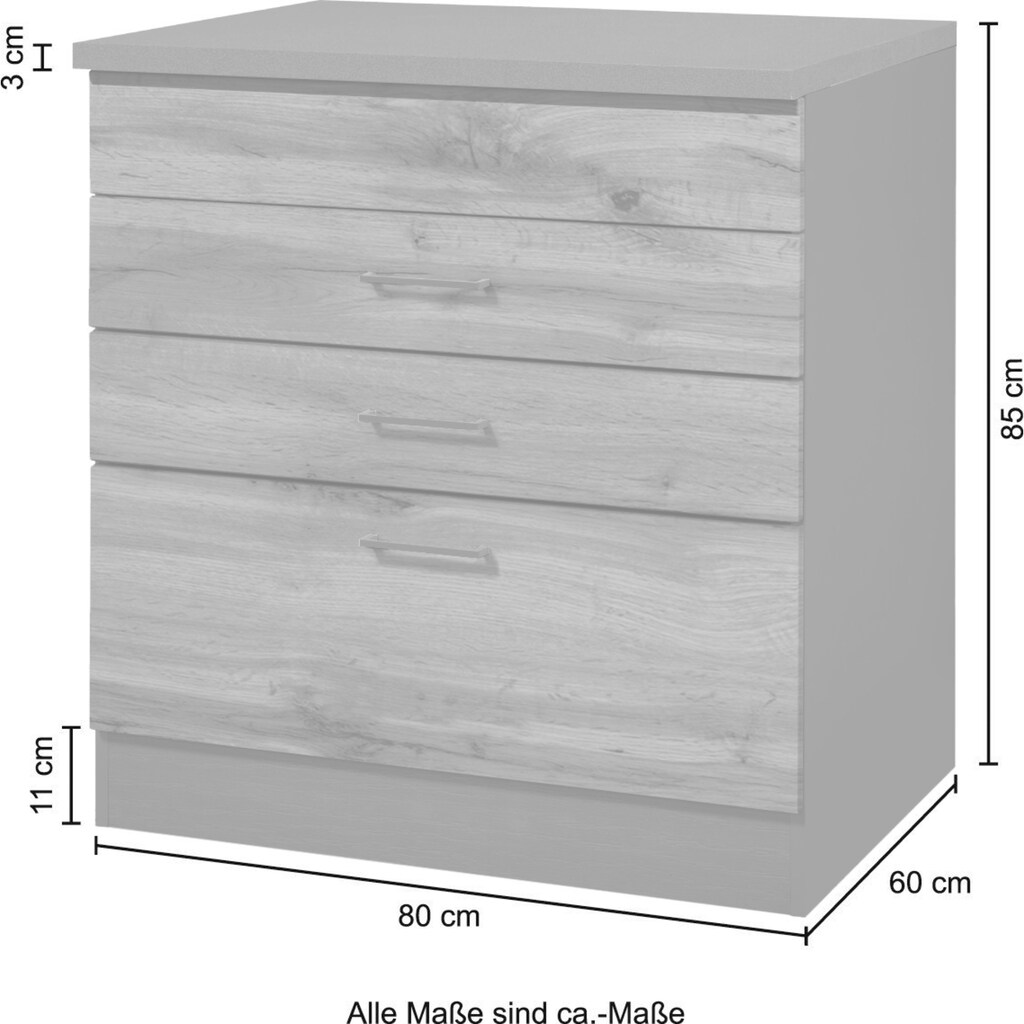 HELD MÖBEL Kochfeldumbauschrank »Trier«, Breite 80 cm